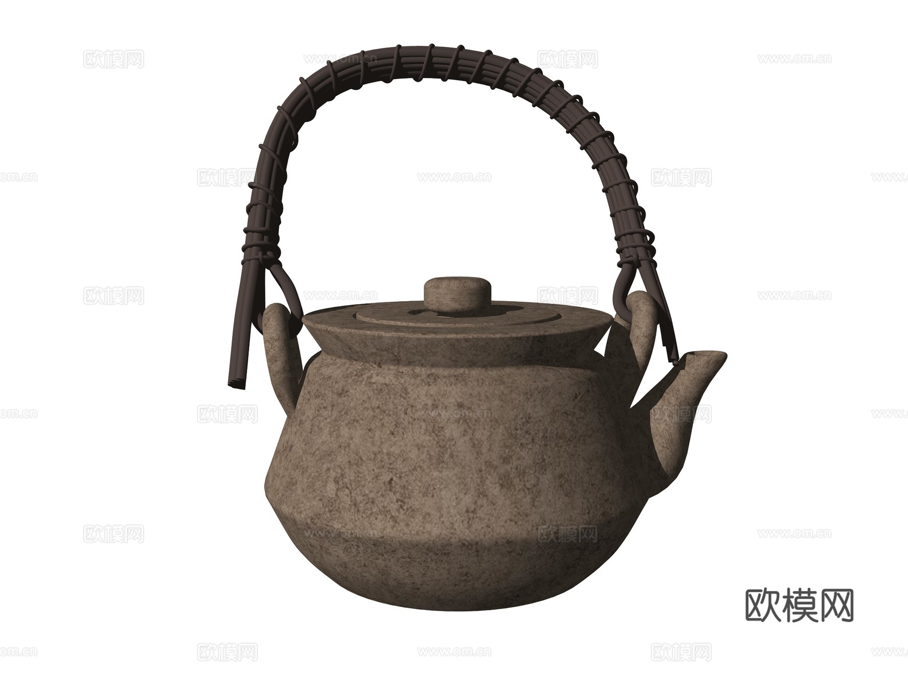 新中式茶壶茶具su模型