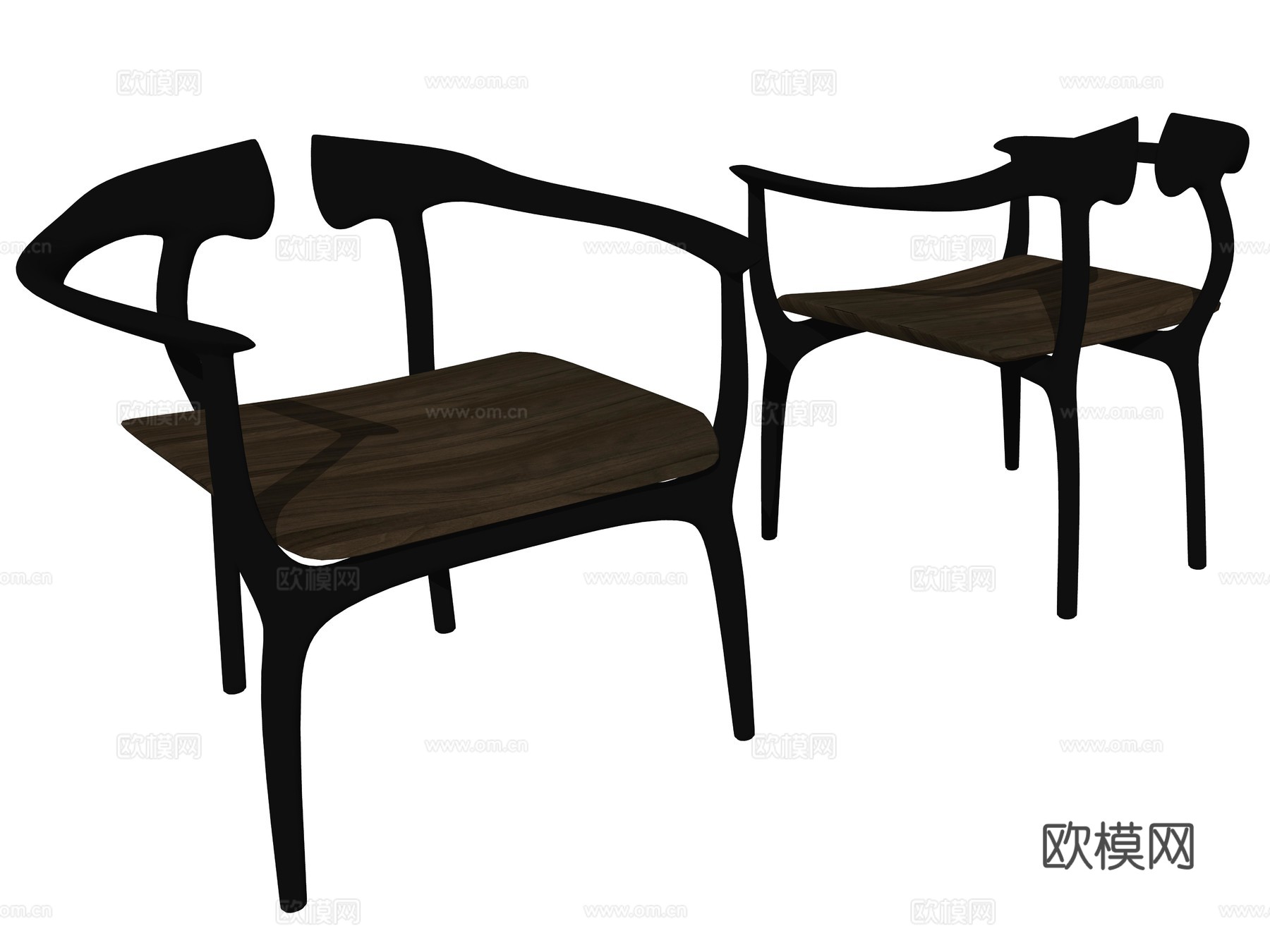 中式单人休闲座椅su模型