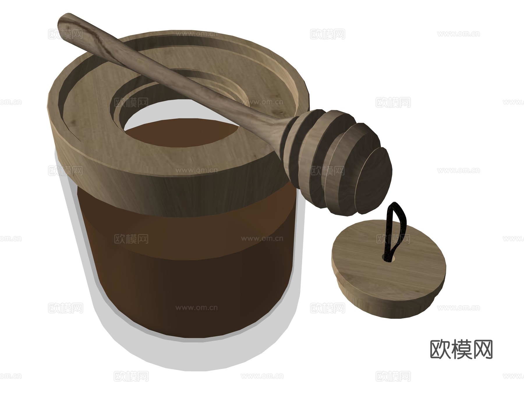 现代厨房蜂蜜调料su模型