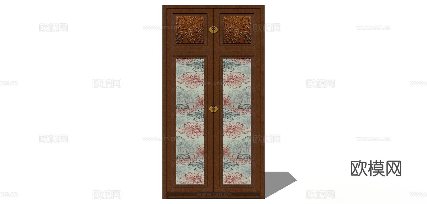 衣柜 实木衣柜 家用衣柜 储物柜su模型