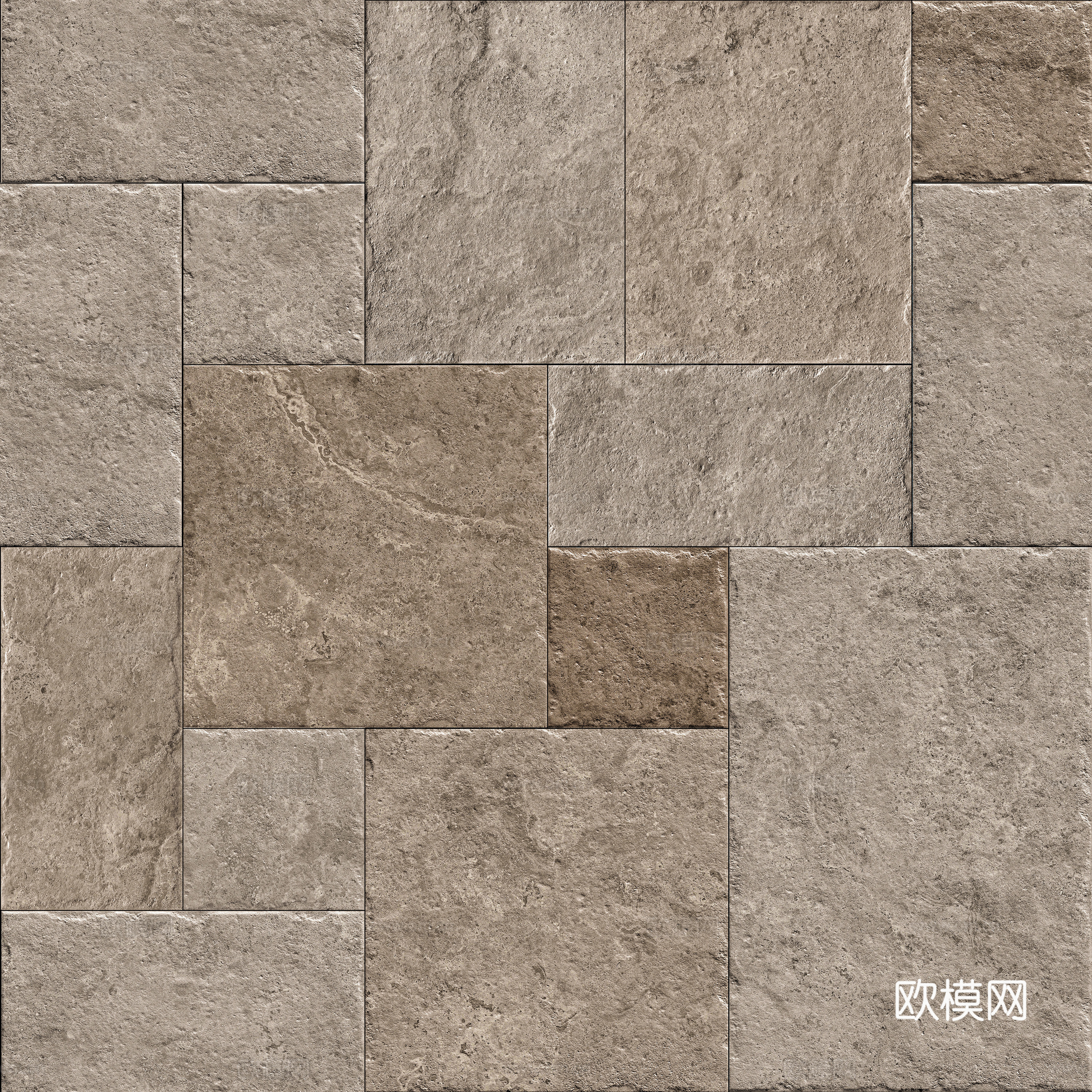 法式复古艺术砖 无缝棕色莱姆石地砖贴图