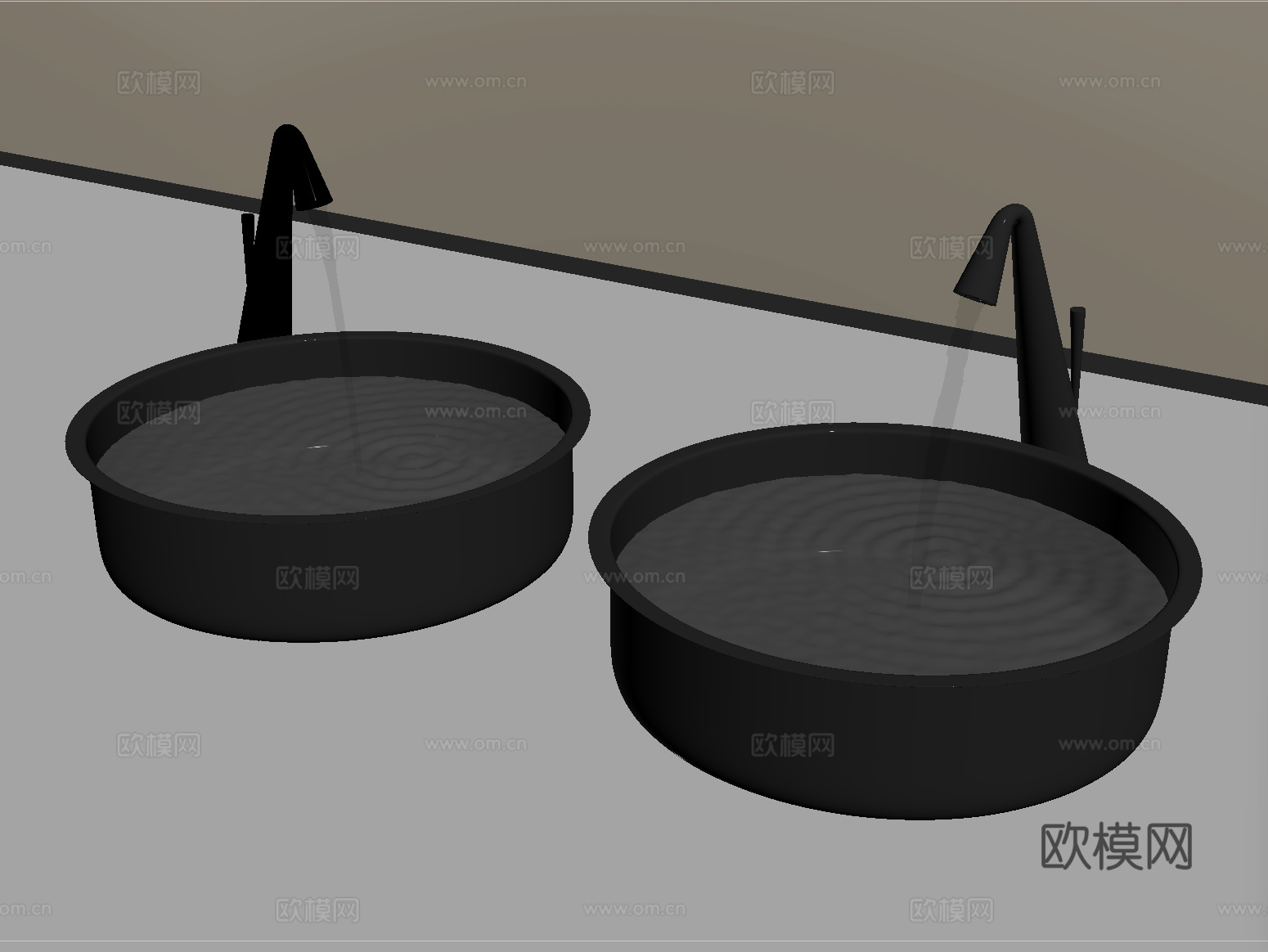 现代台盆 水龙头su模型