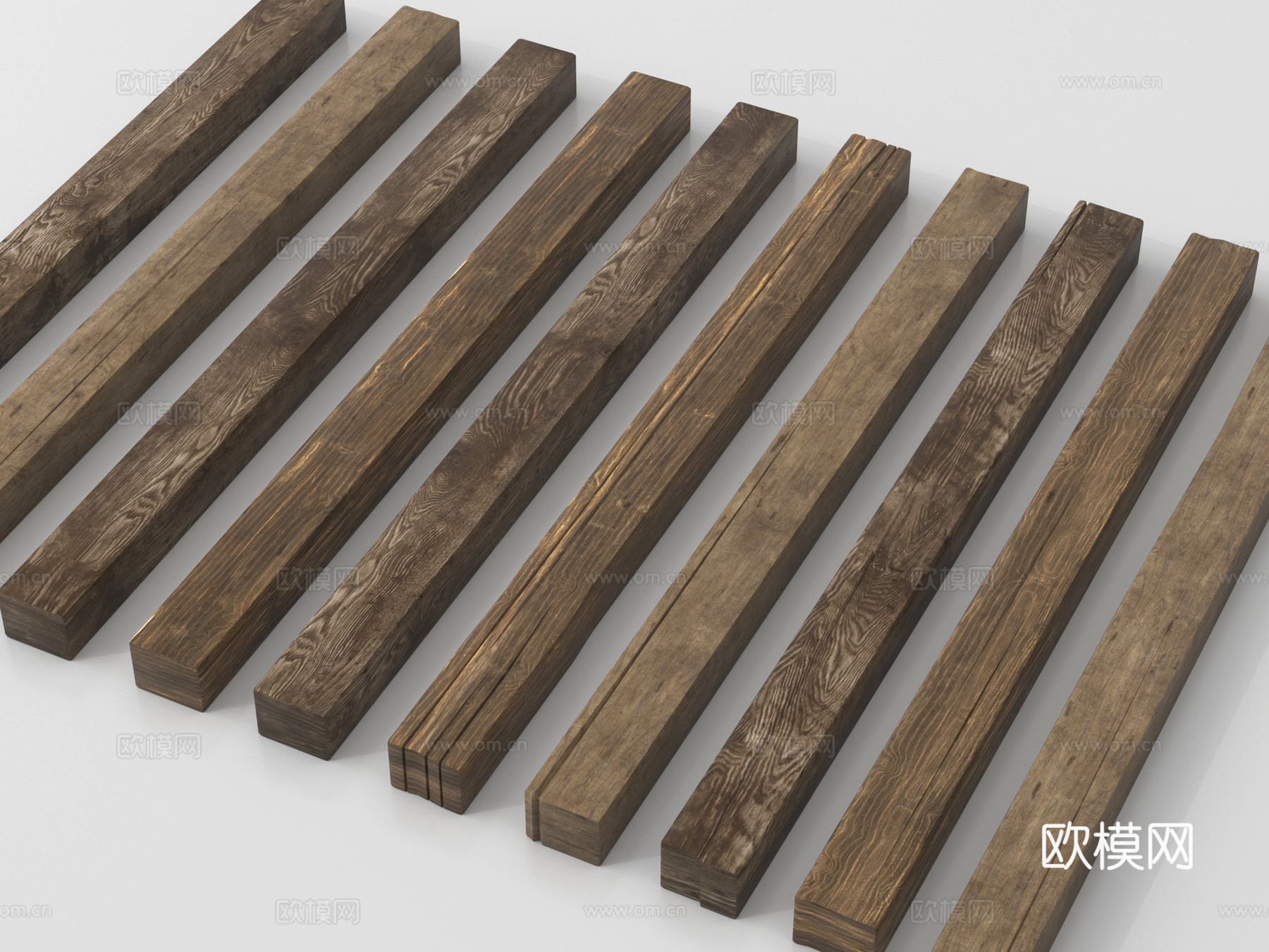 现代木头 木头 旧木板 老木板 旧木凳面su模型