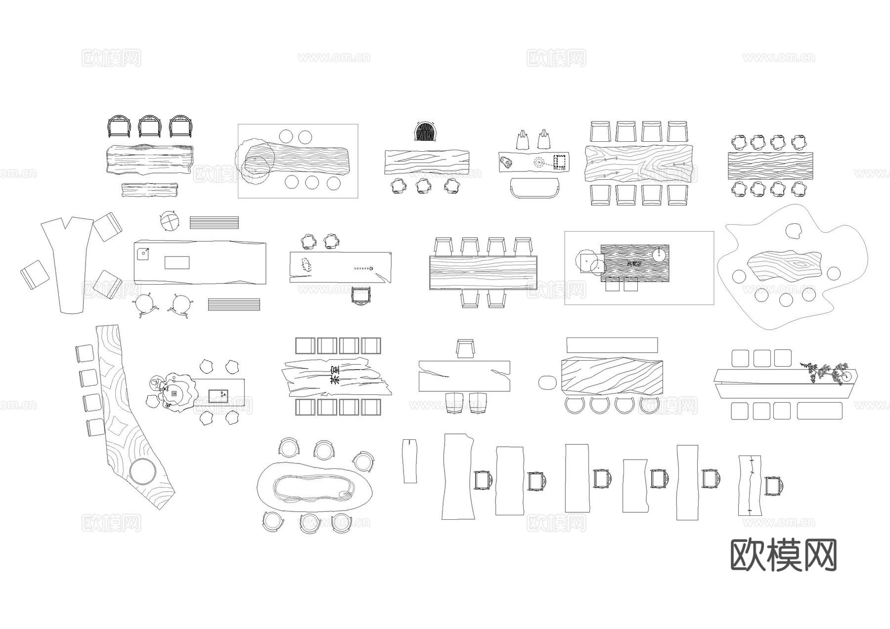 实木茶桌椅茶台图库cad施工图