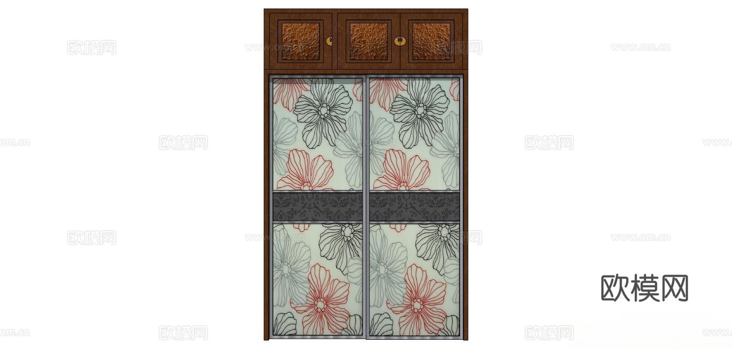 衣柜 实木衣柜 家用衣柜 储物柜su模型