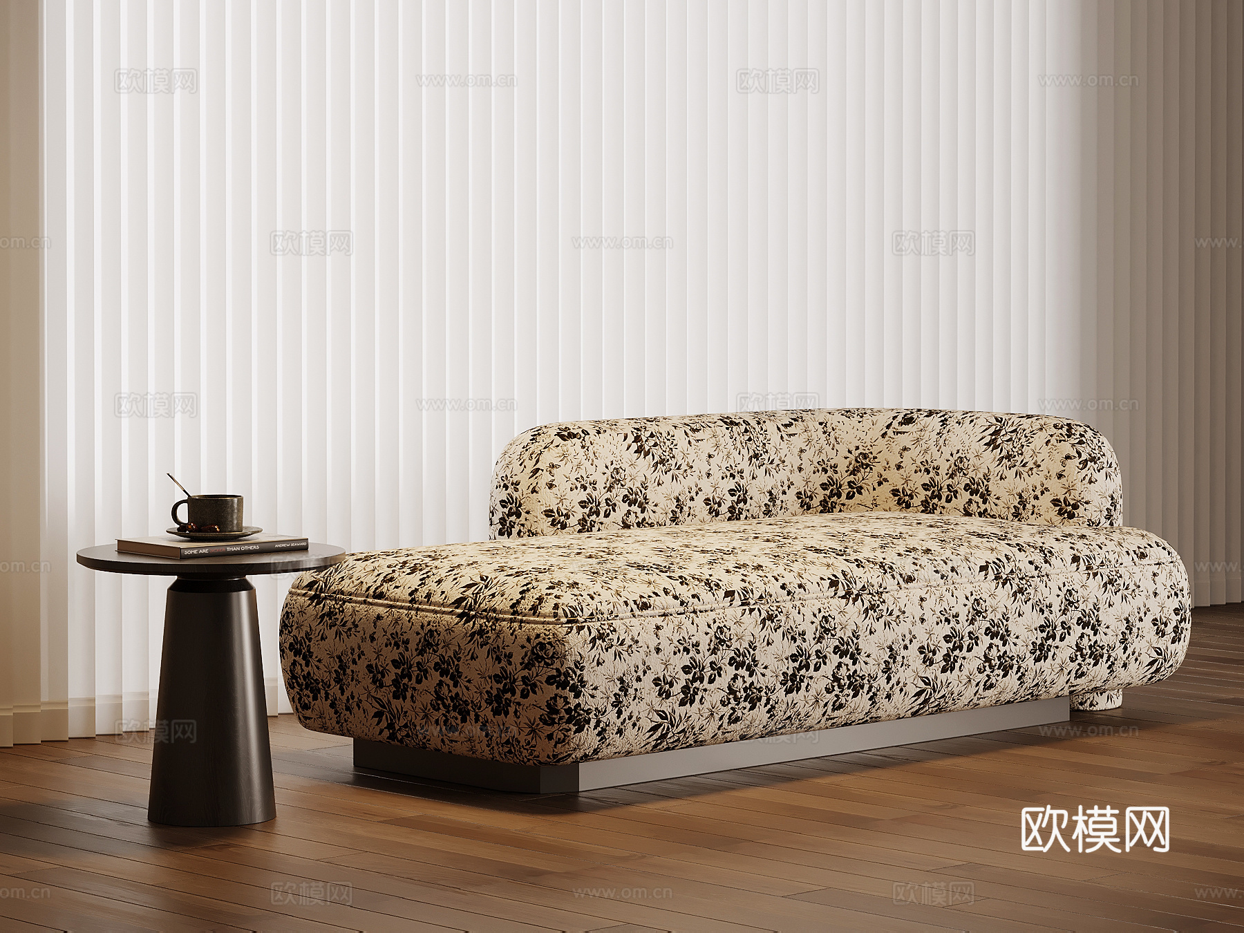 现代中古风贵妃椅 沙发椅su模型