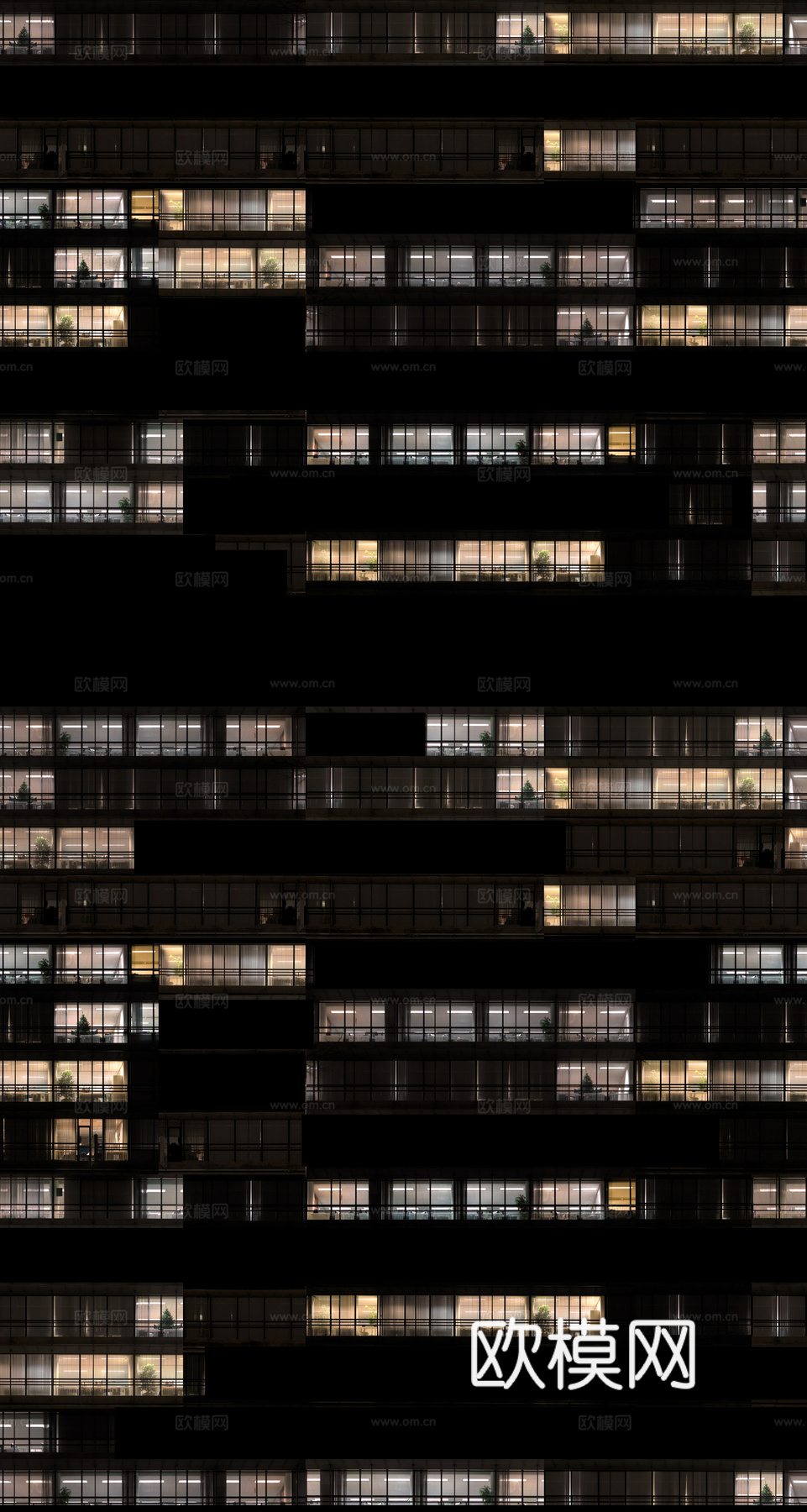 昼夜窗户外景大厦