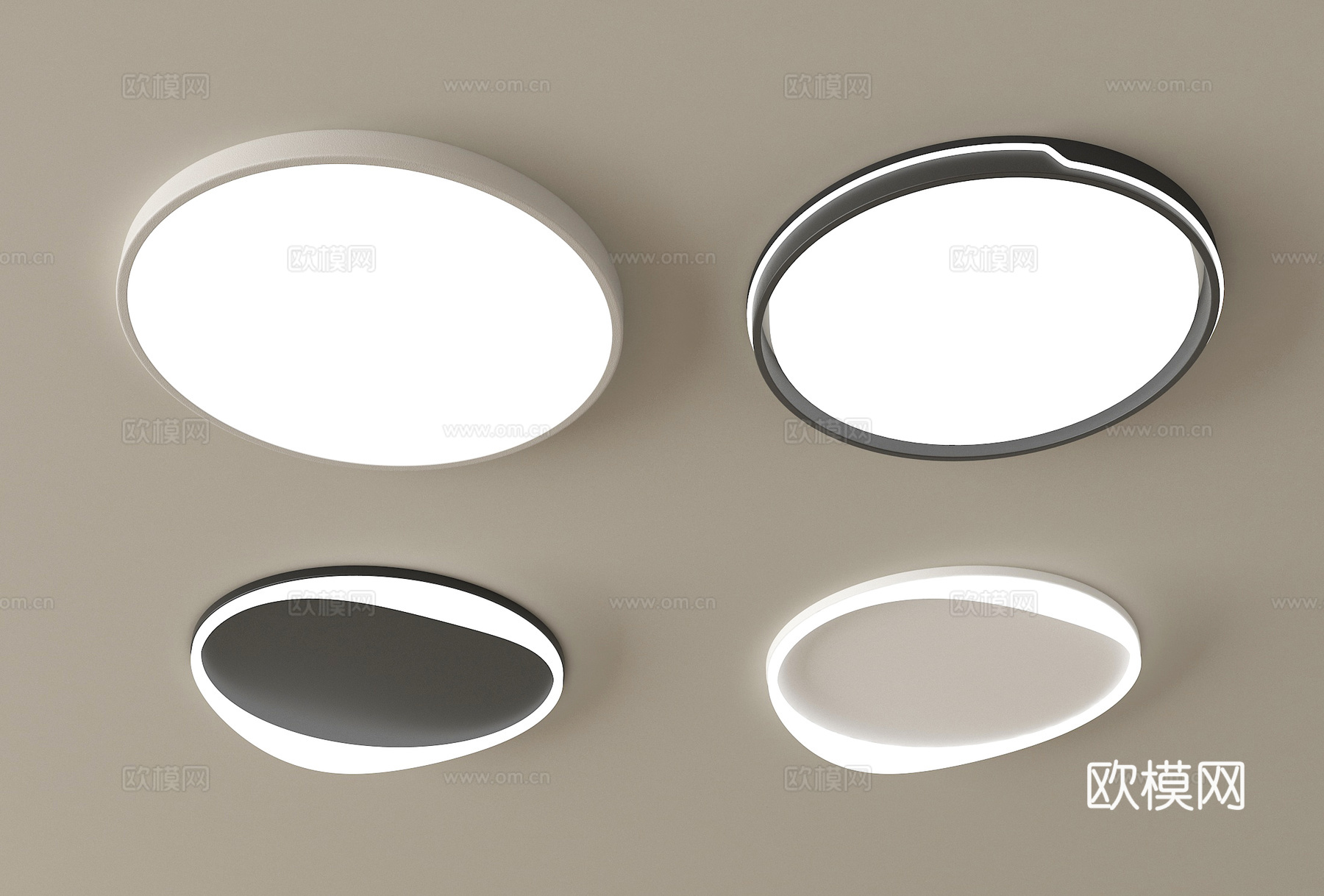 现代简约吸顶灯 客厅吸顶灯su模型