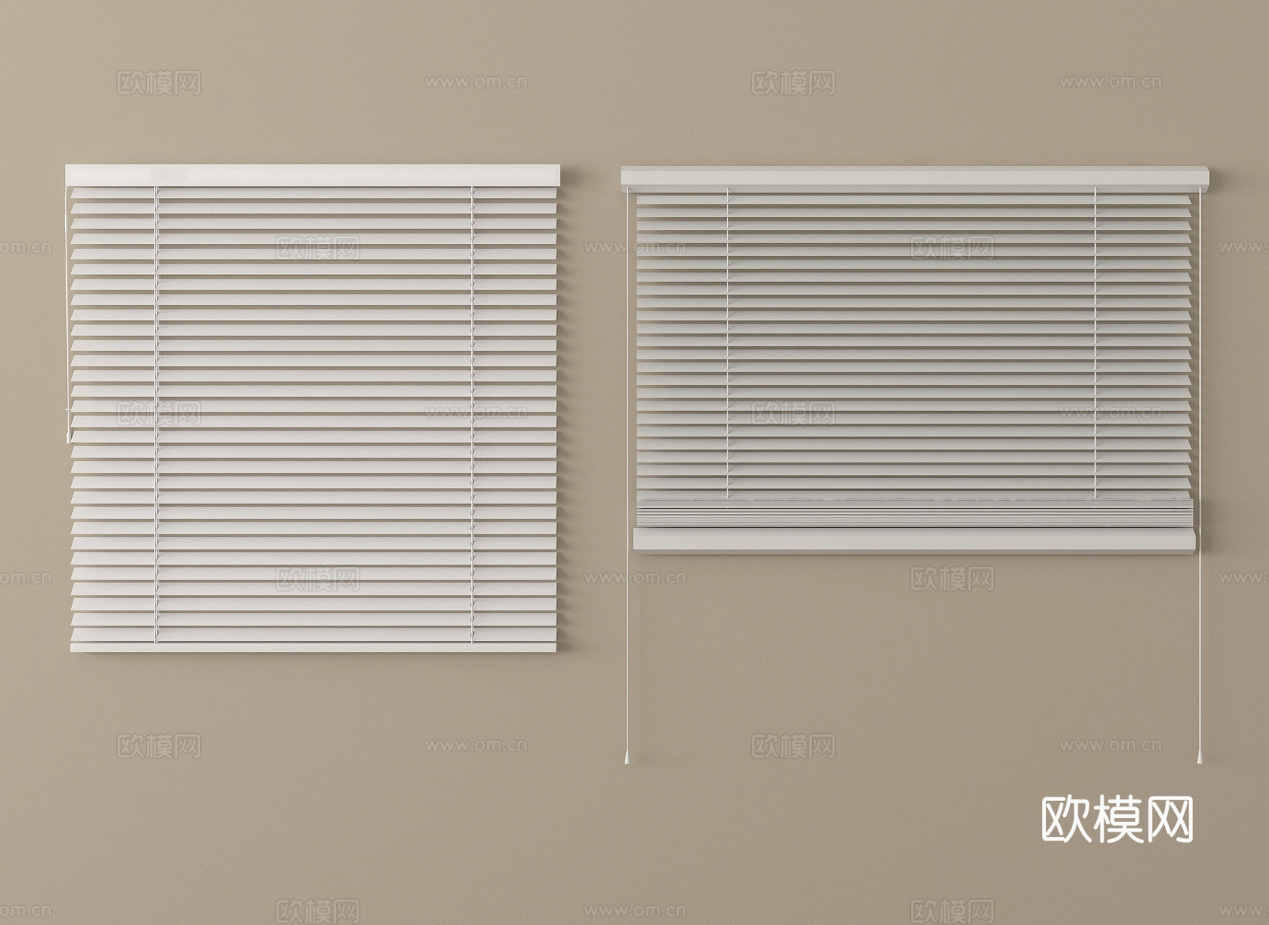 现代风格窗帘 百叶帘 卷帘su模型