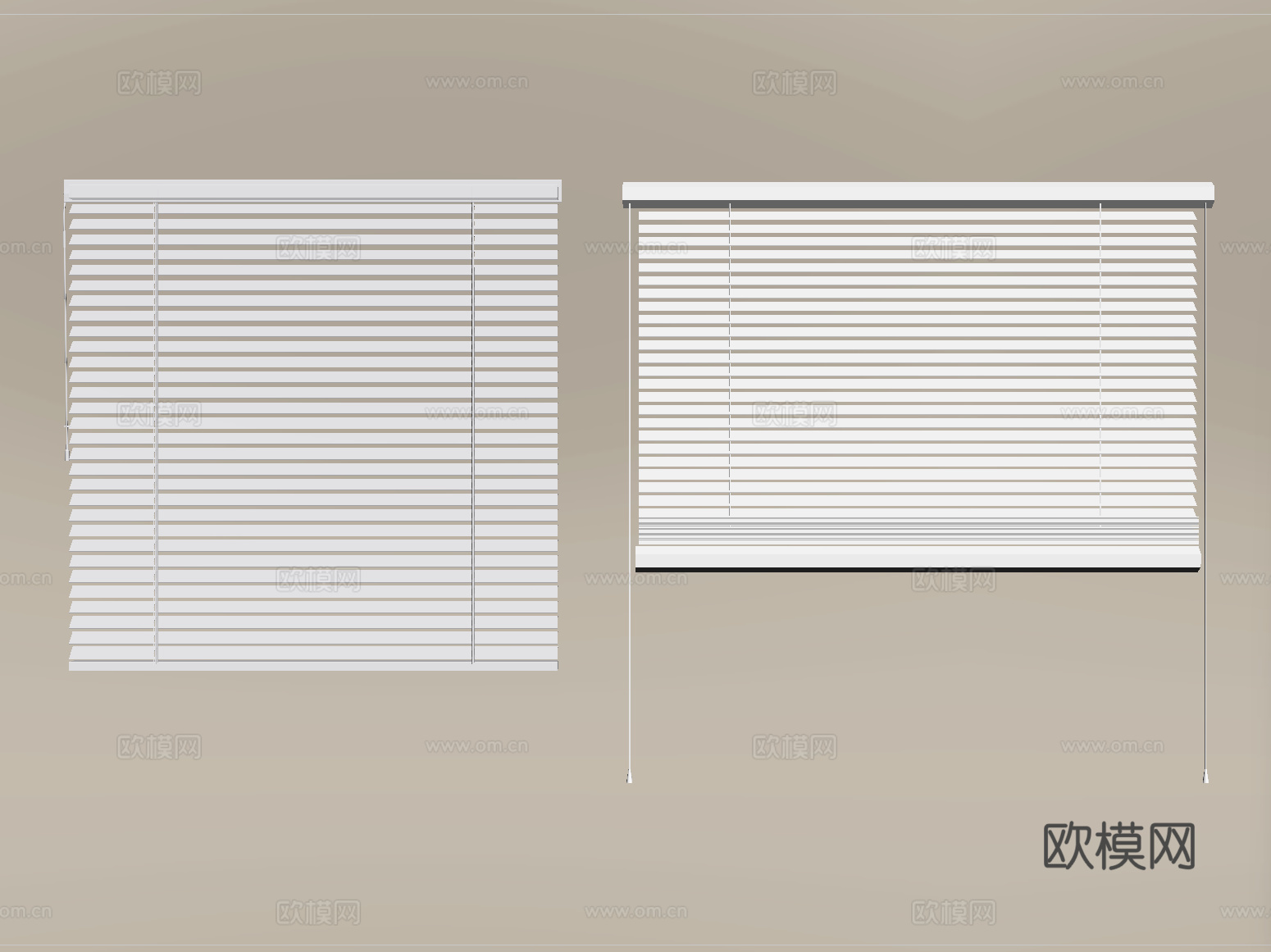 现代风格窗帘 百叶帘 卷帘su模型
