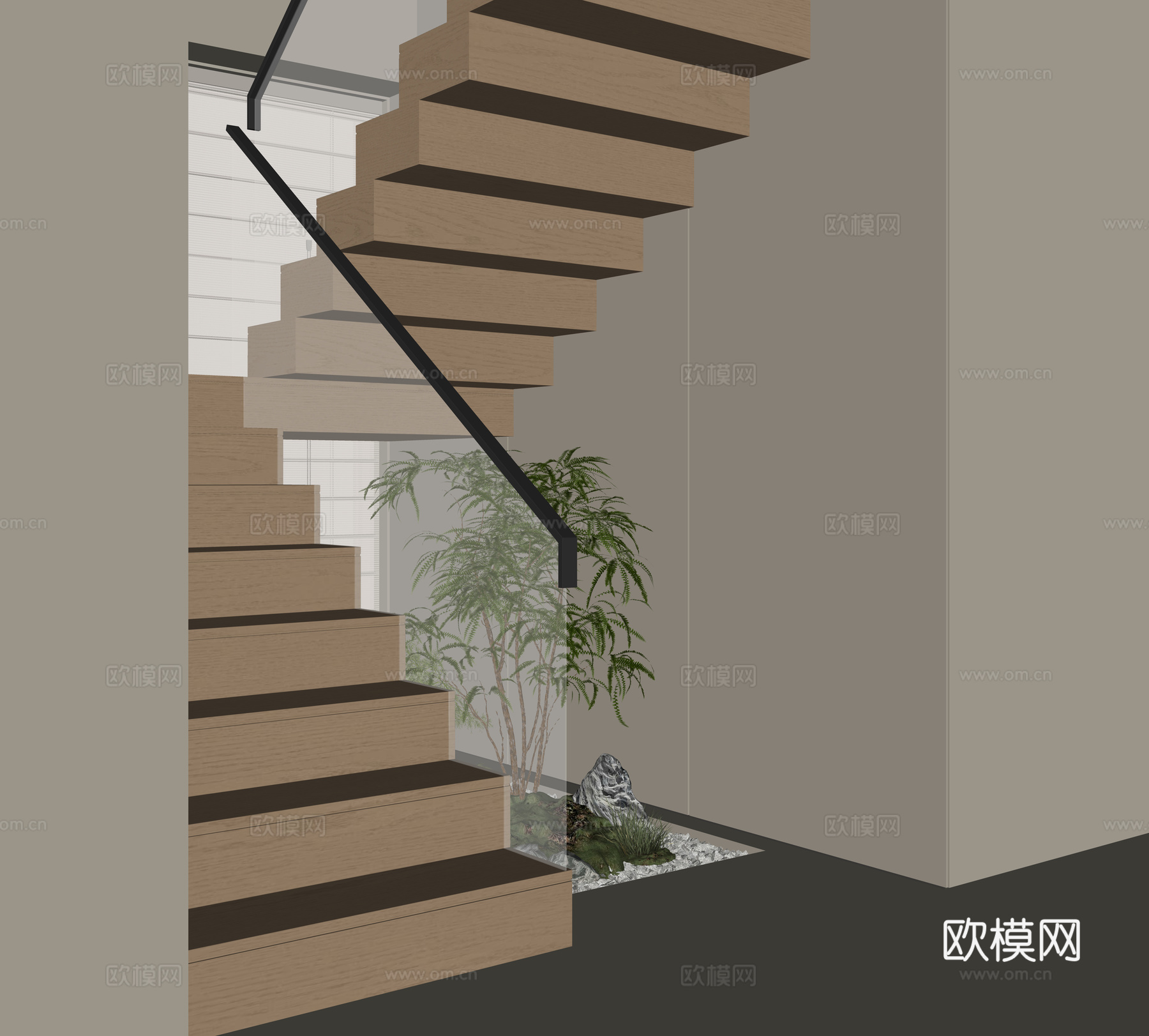 现代家居楼梯su模型