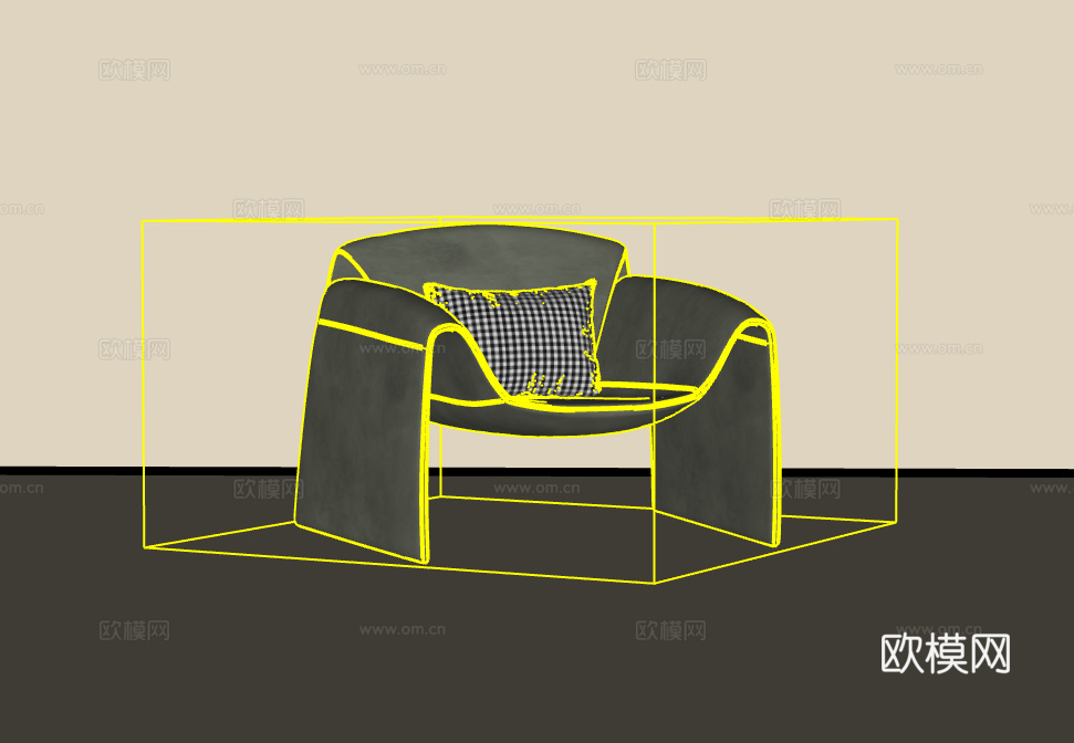 单人沙发su模型