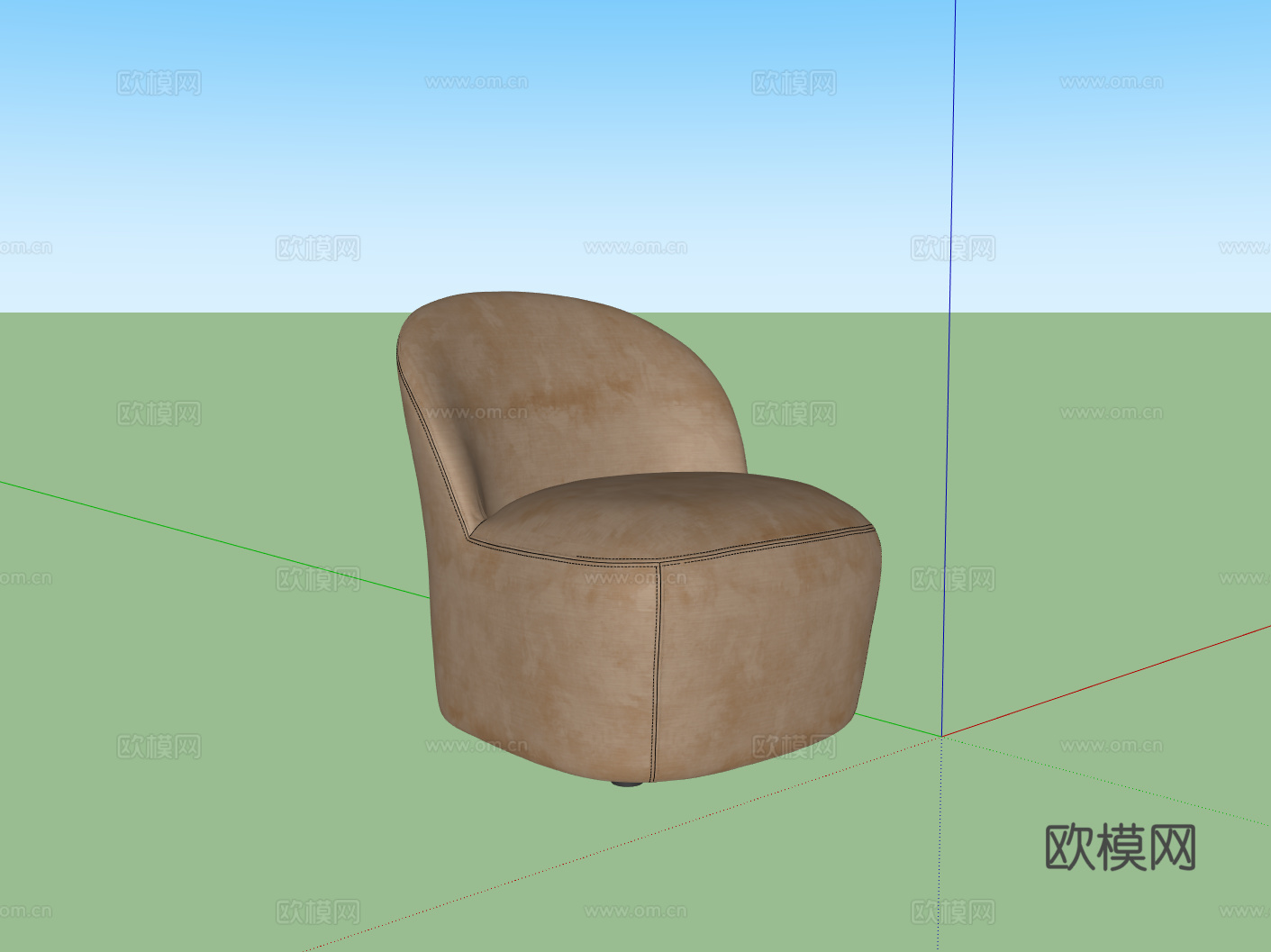 Twils现代休闲椅su模型