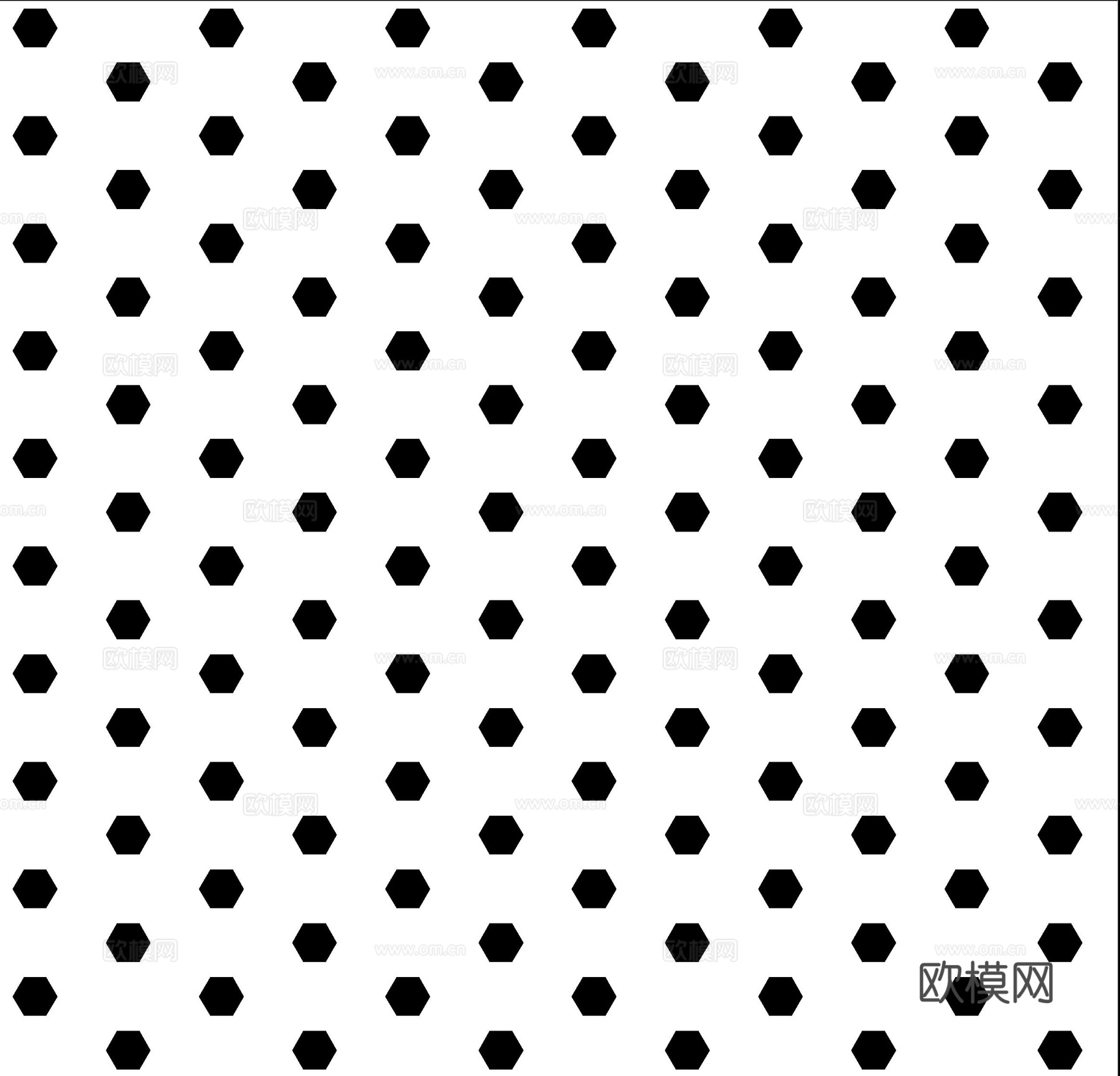 现代六边形黑白冲孔板