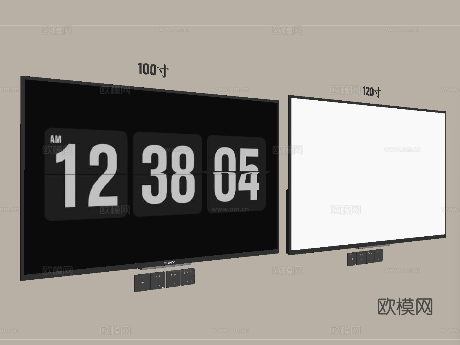 现代电视 液晶电视 大屏电视su模型