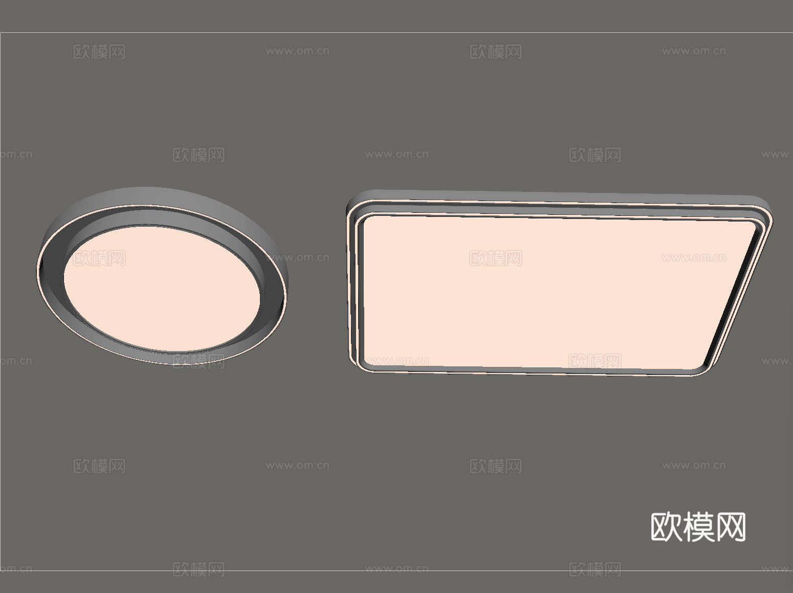 现代简约吸顶灯 客厅吸顶灯su模型