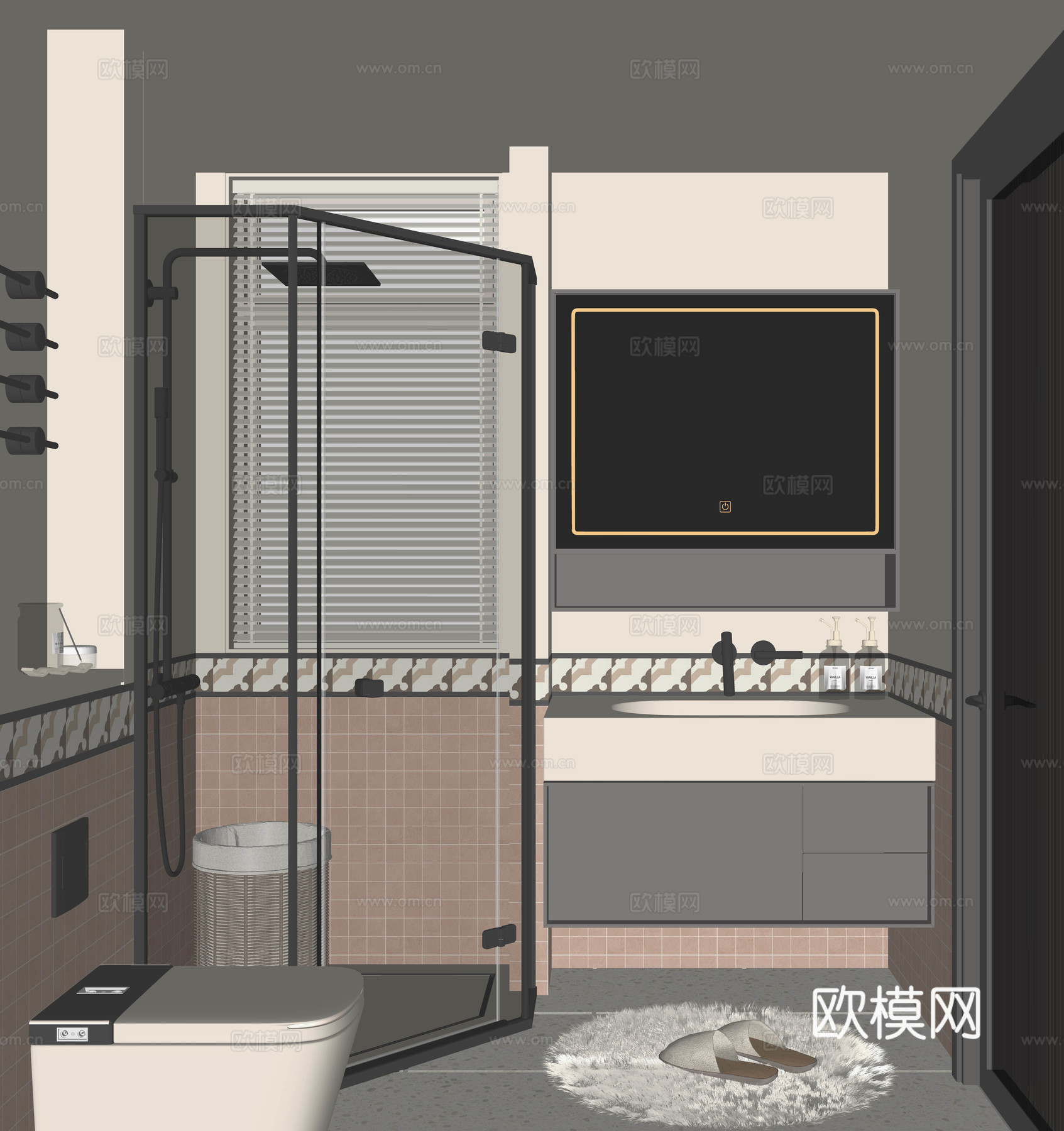 现代法式卫生间su模型