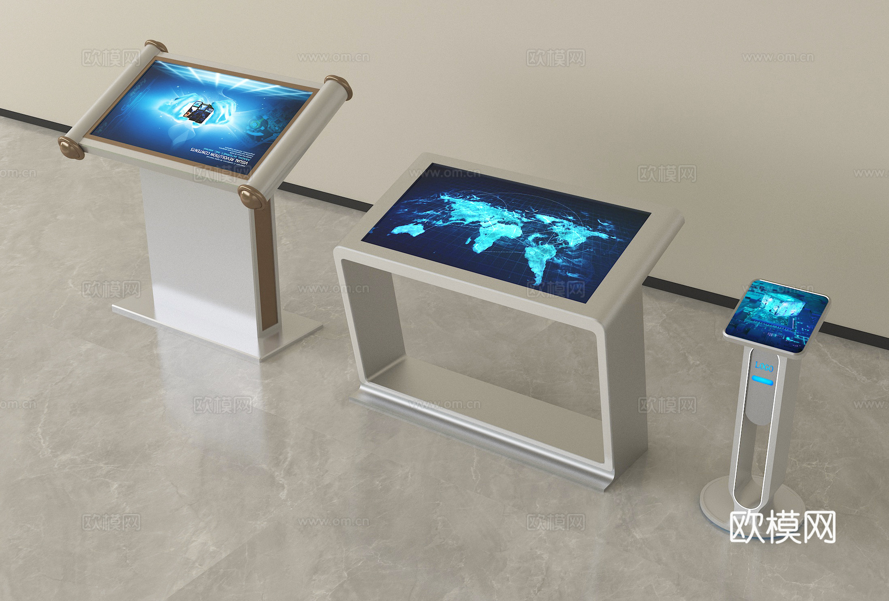 现代一体机 查询机 触控一体机su模型