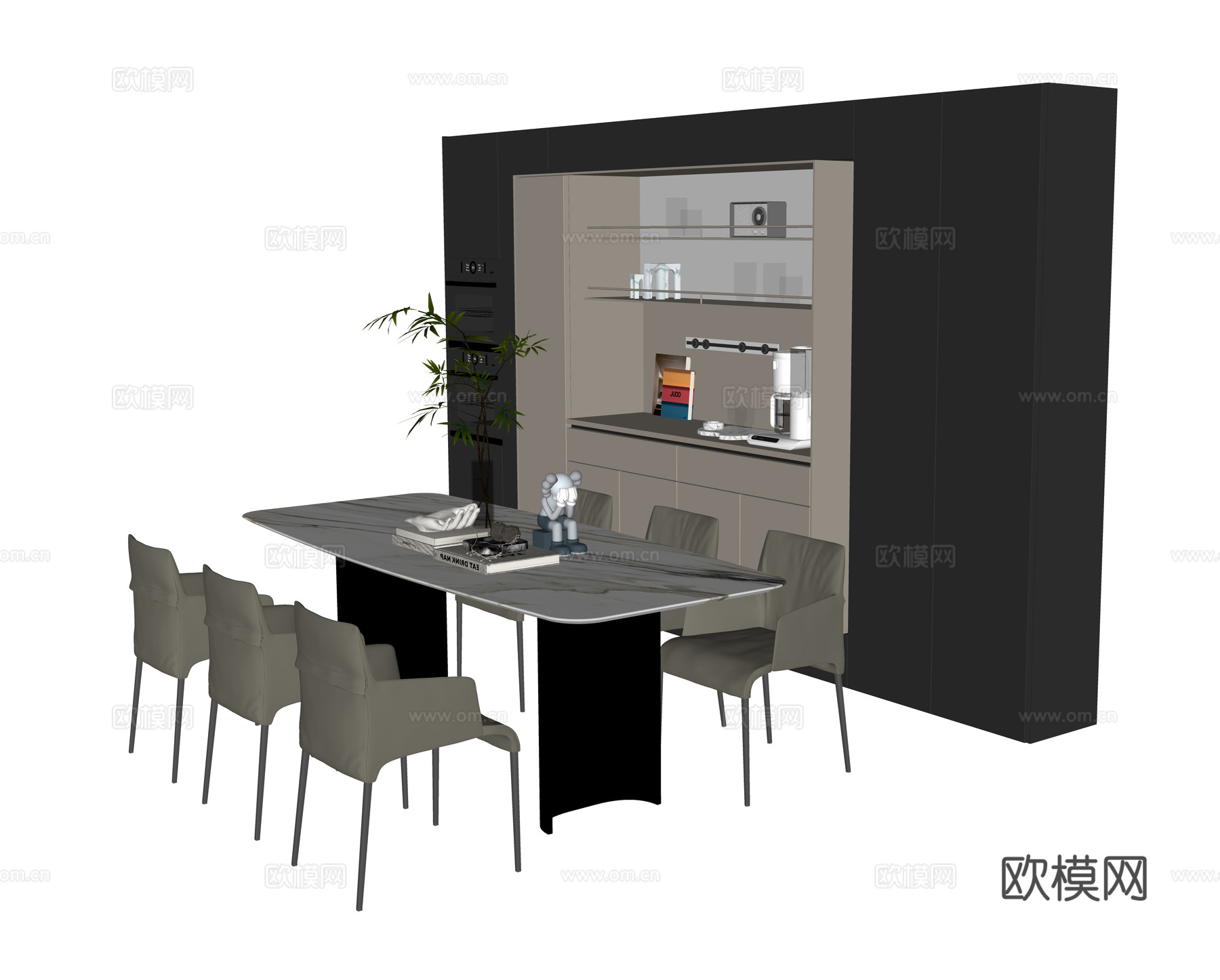 现代餐桌椅组合su模型