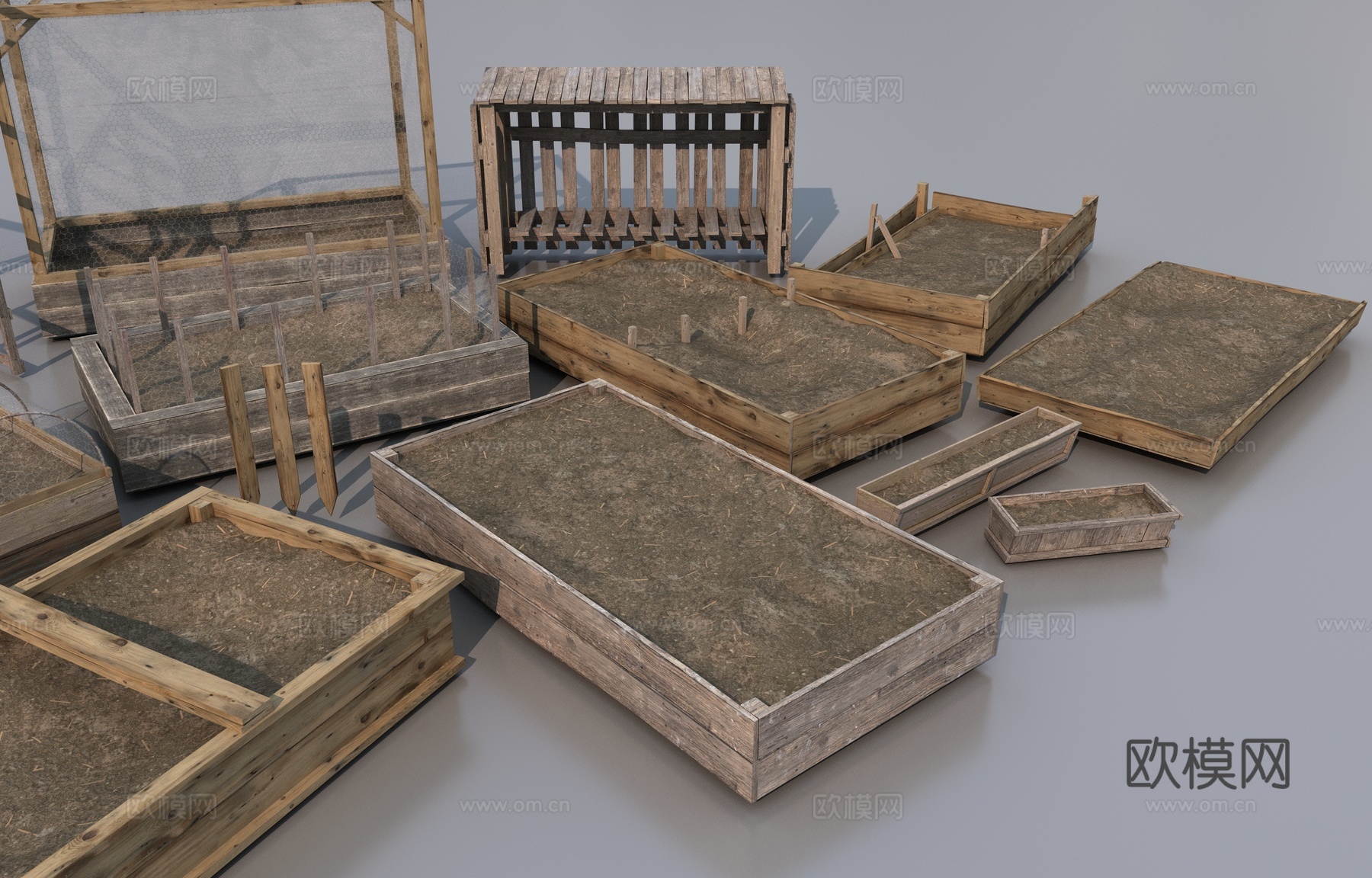 花园花箱3d模型