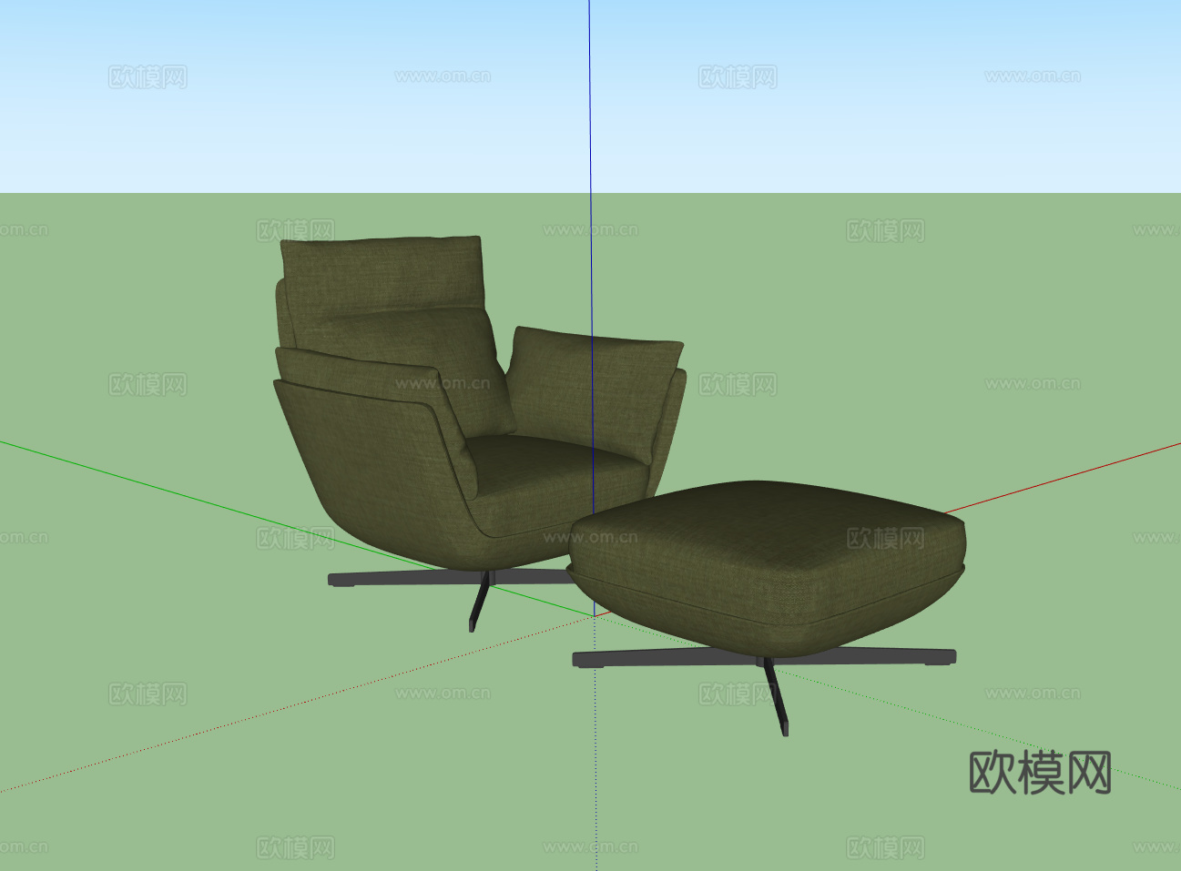 Twils现代休闲椅su模型
