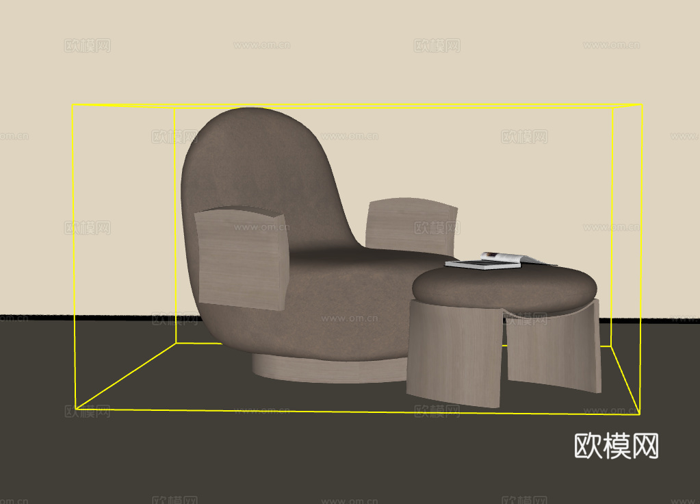 单人沙发su模型