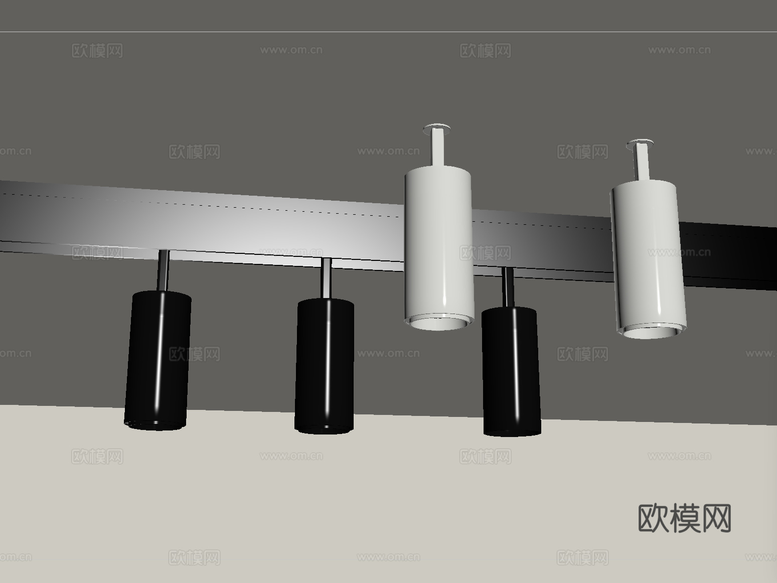 现代筒灯射灯 明装筒灯射灯su模型