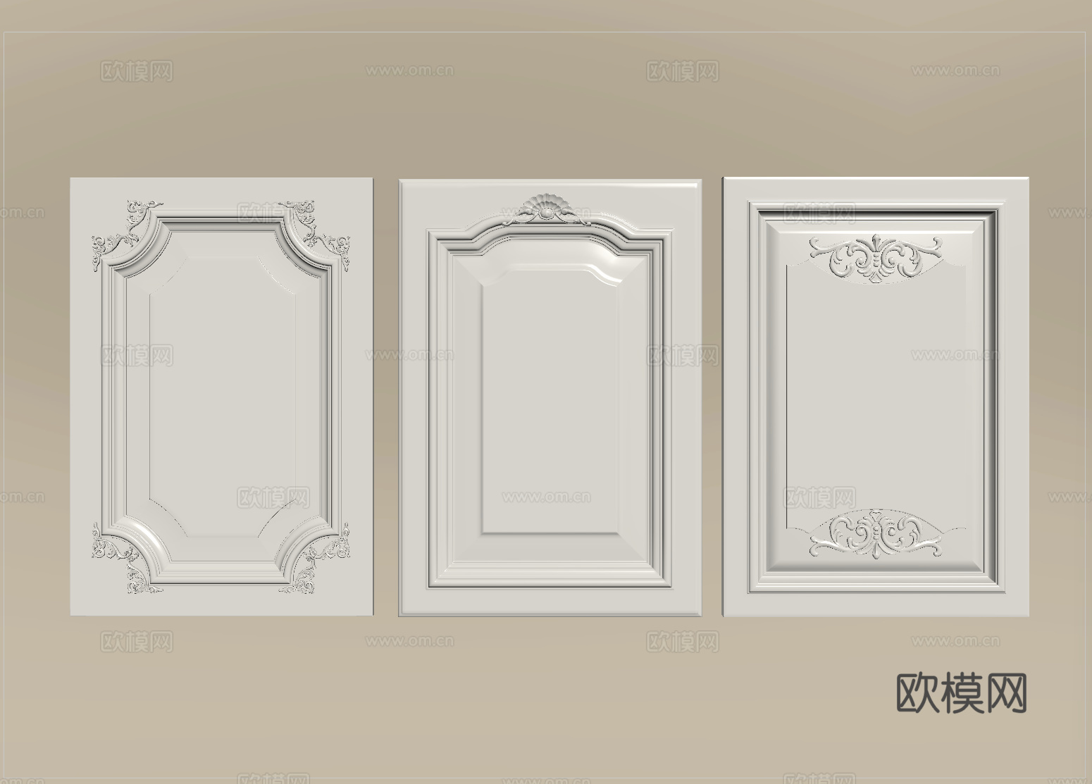 法式门板 装饰门板护墙板su模型