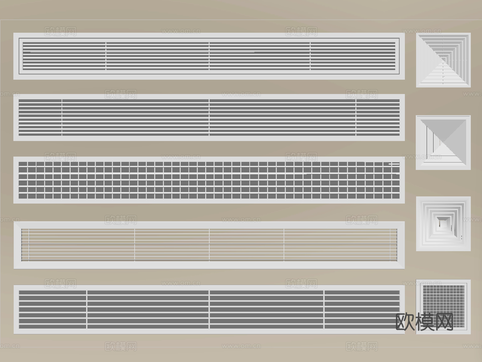 现代空调出风口 中央空调出风口 换气扇su模型