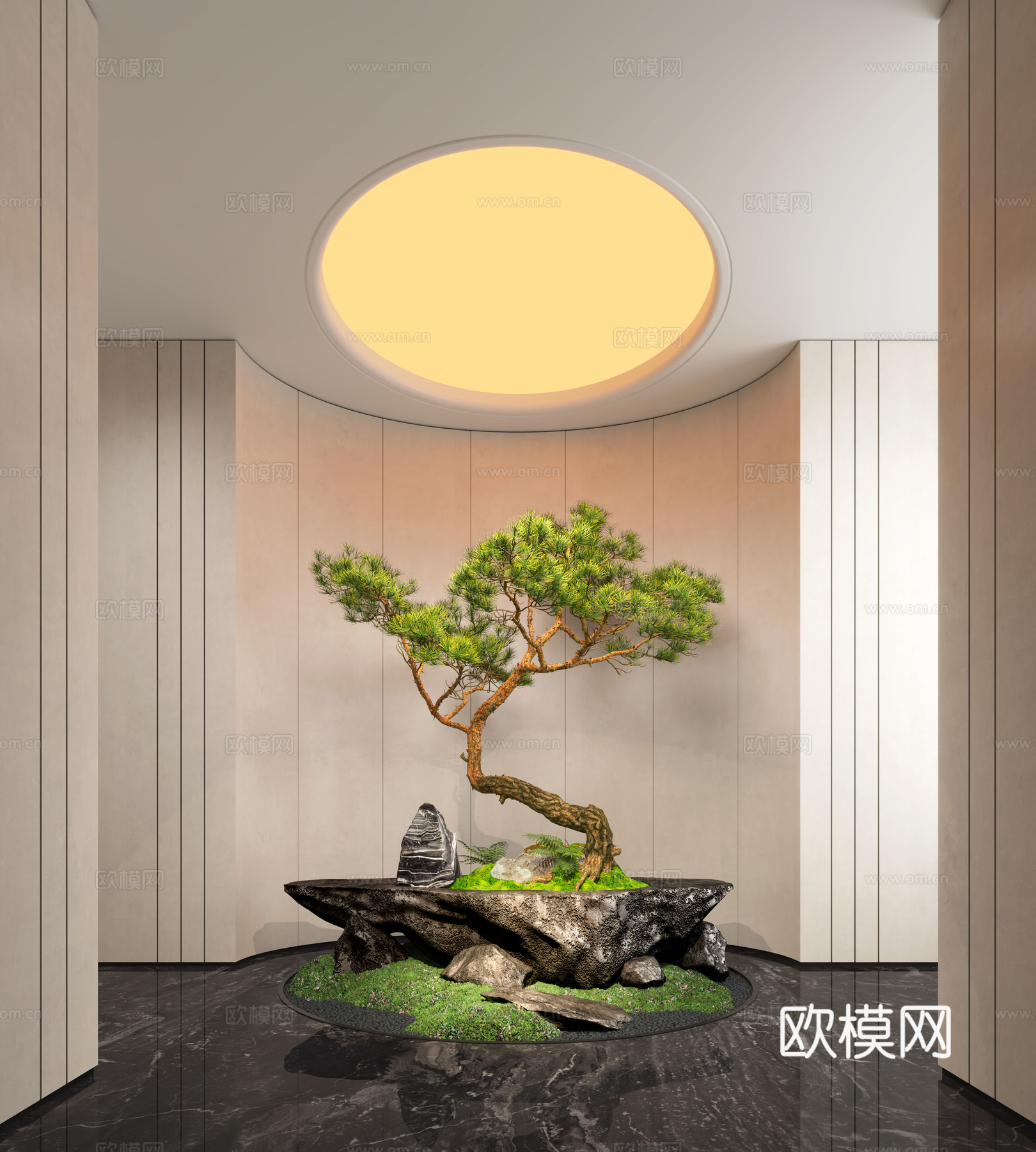 现代室内景观 景观小品 植物造景 植物堆 景观植物su模型