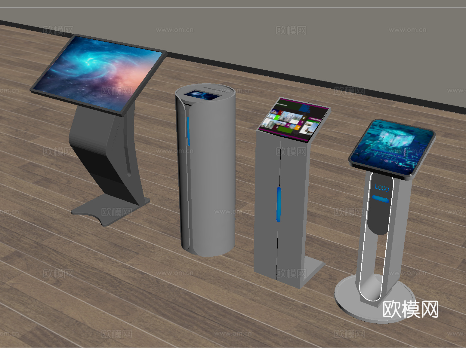 现代一体机 查询机 触控一体机su模型