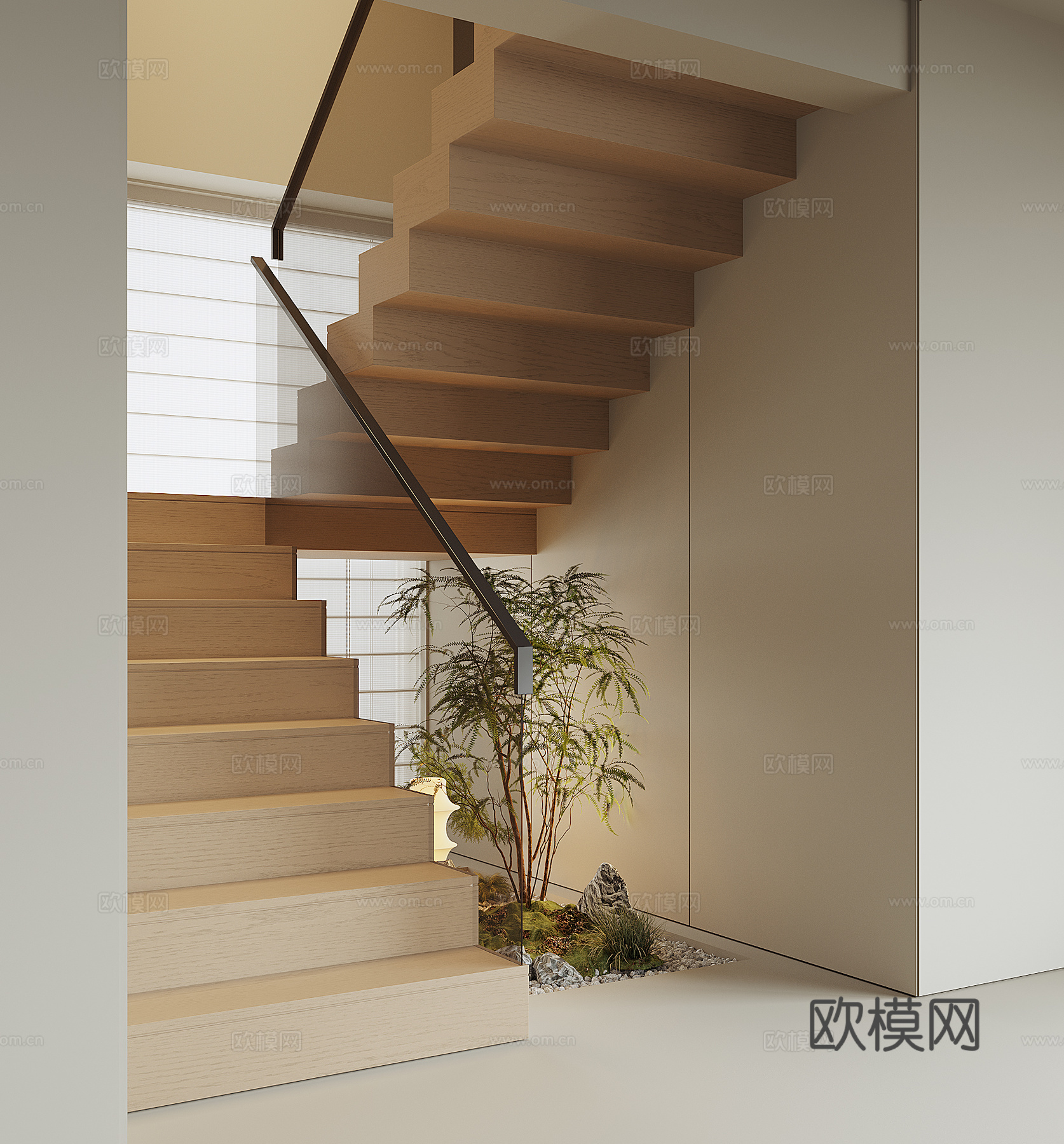 现代家居楼梯3d模型下载