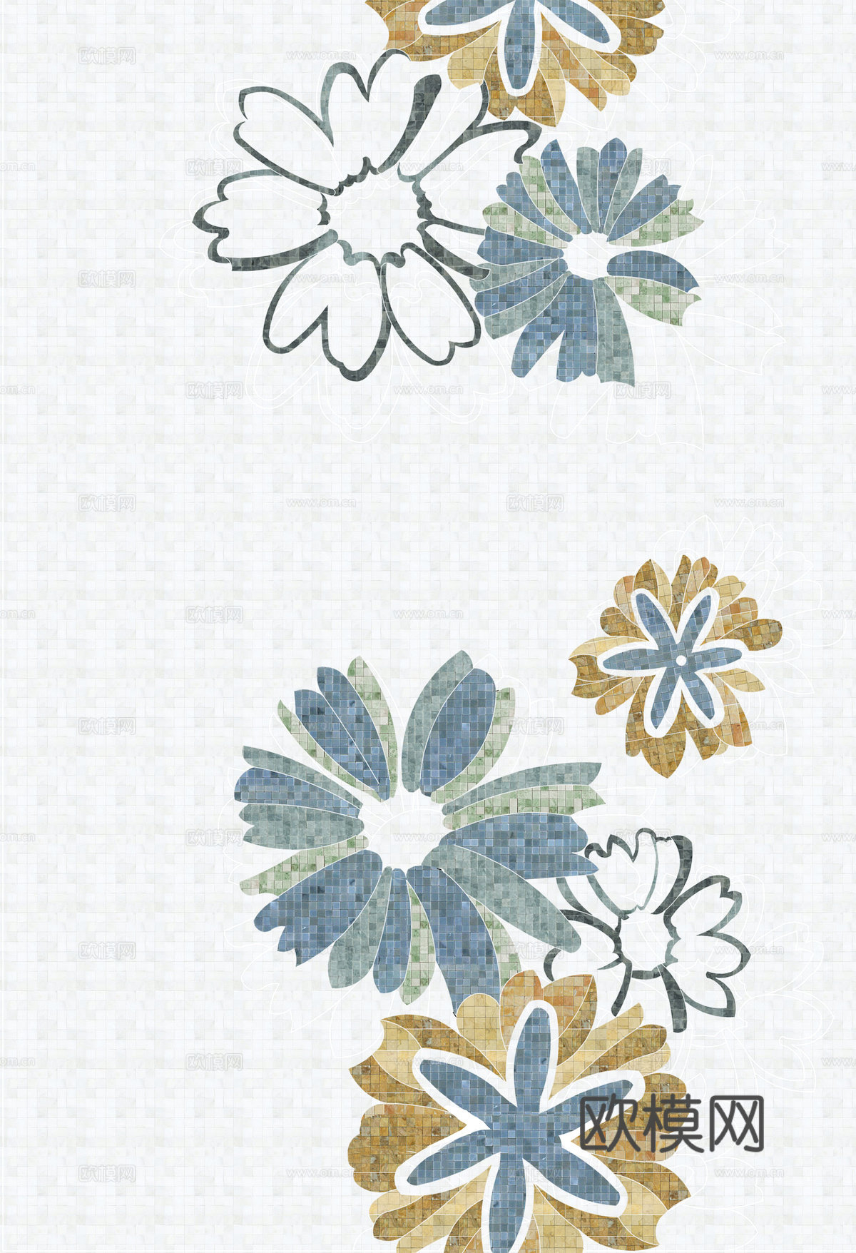 玻璃马赛克 拼花马赛克图案 渐变马赛克 石材马赛克瓷砖