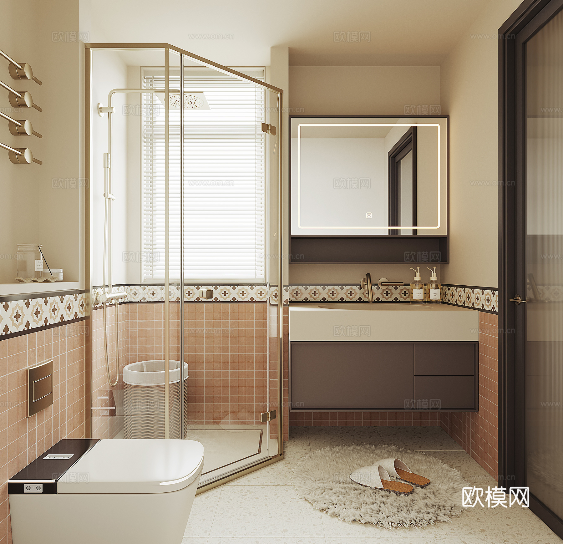 现代法式卫生间3d模型下载