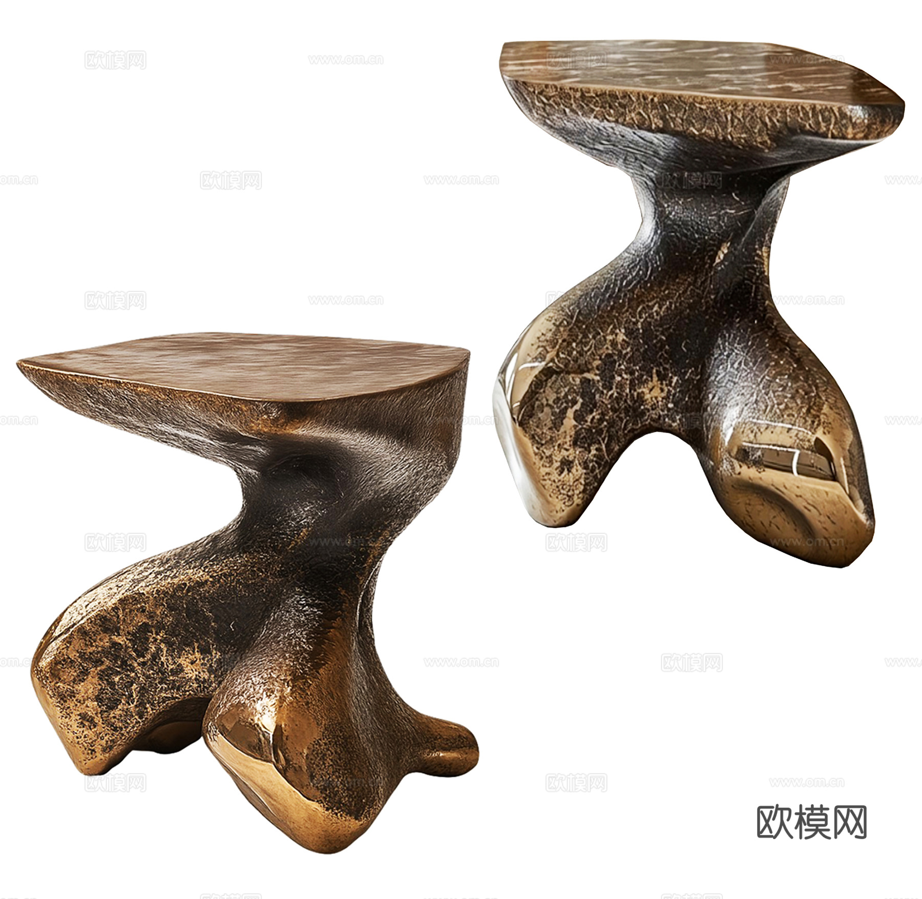 中古风异形矮凳3d模型