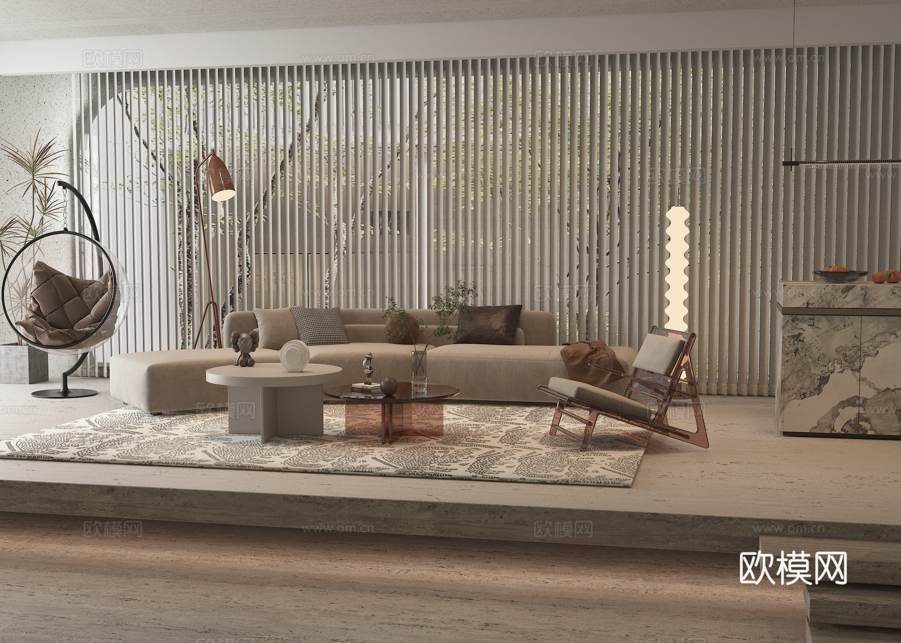 现代客厅su模型