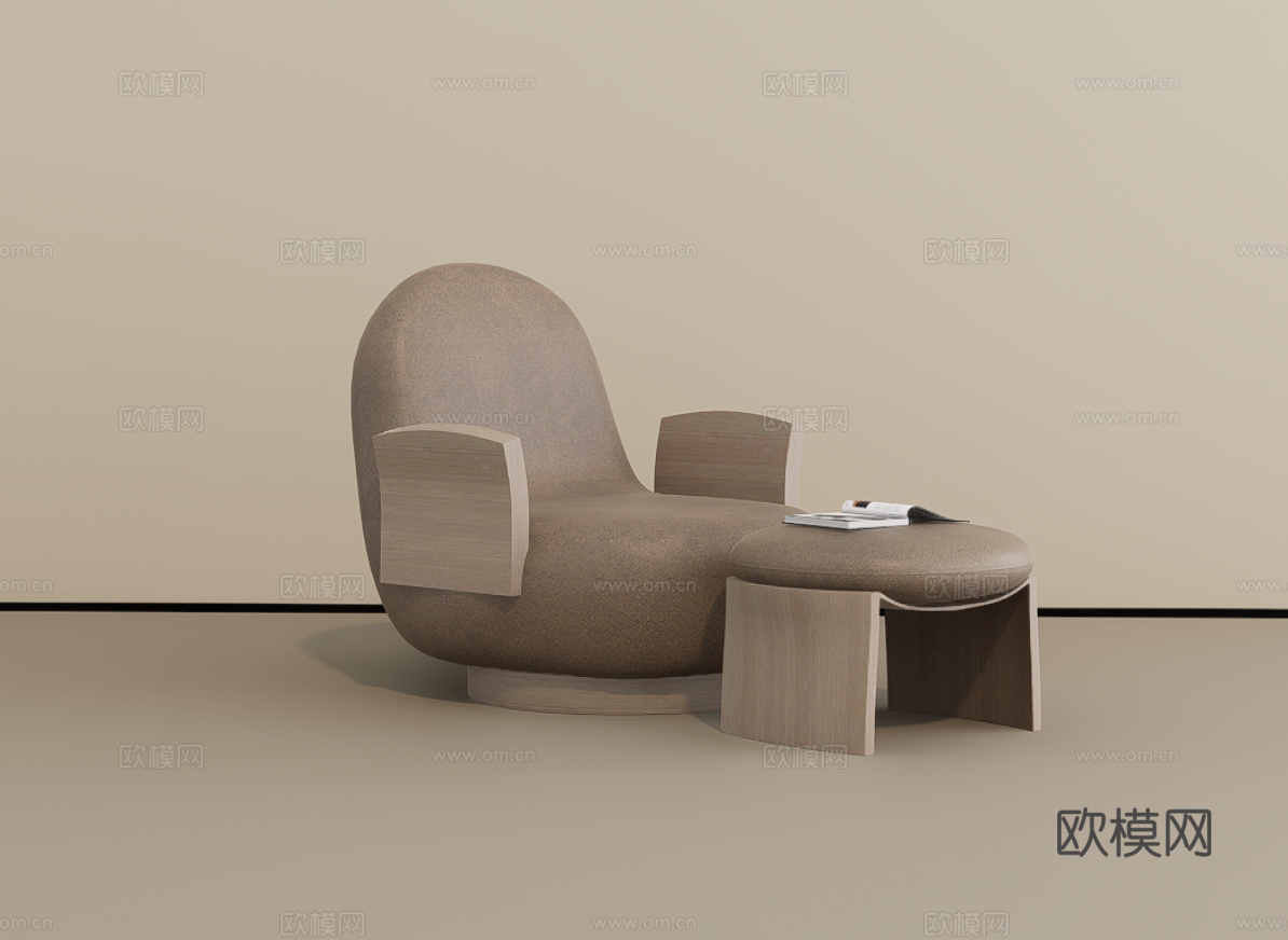 单人沙发su模型