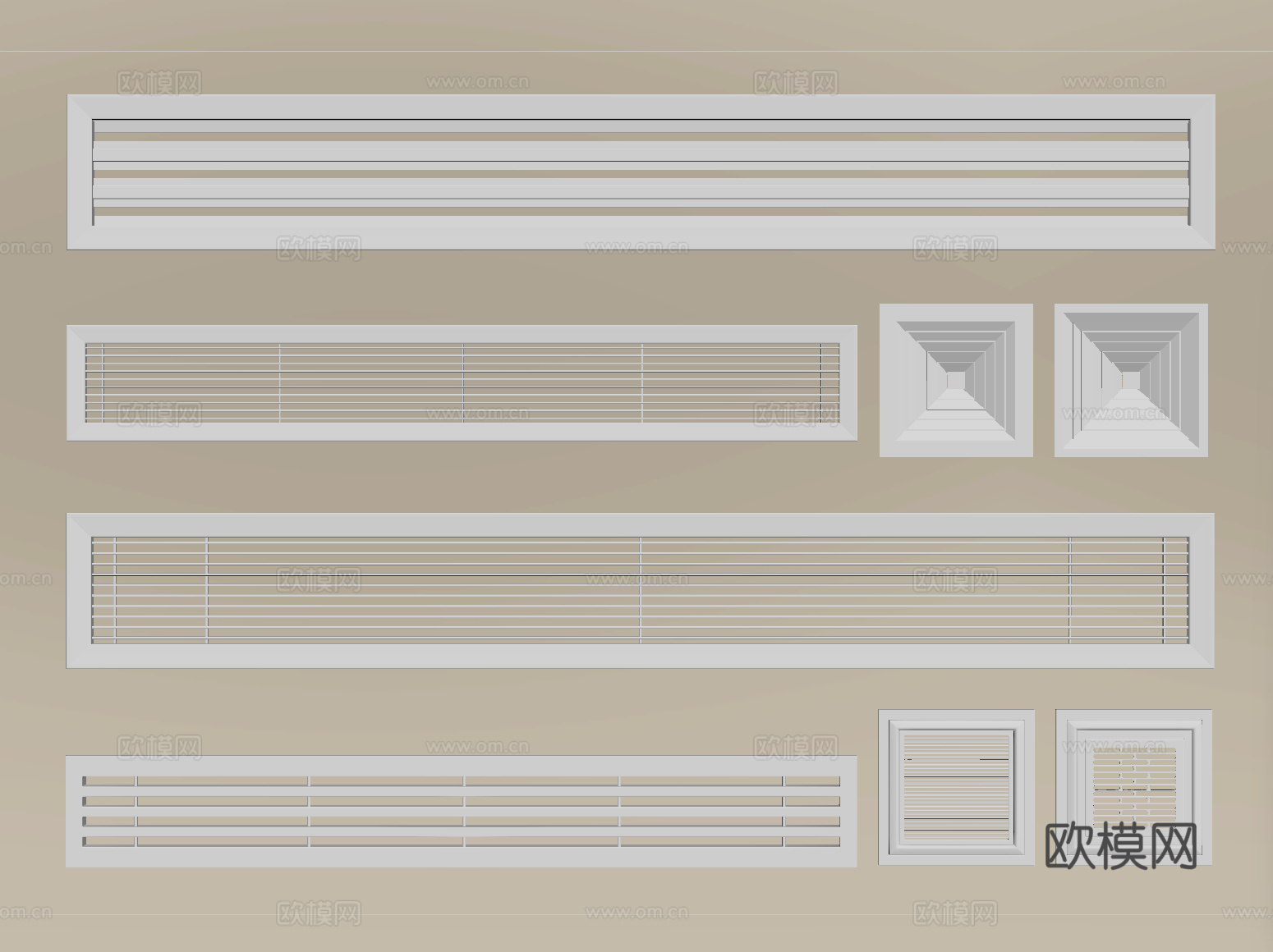 现代空调出风口 中央空调出风口 换气扇su模型