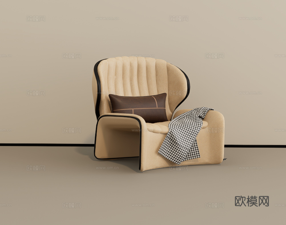 单人沙发su模型