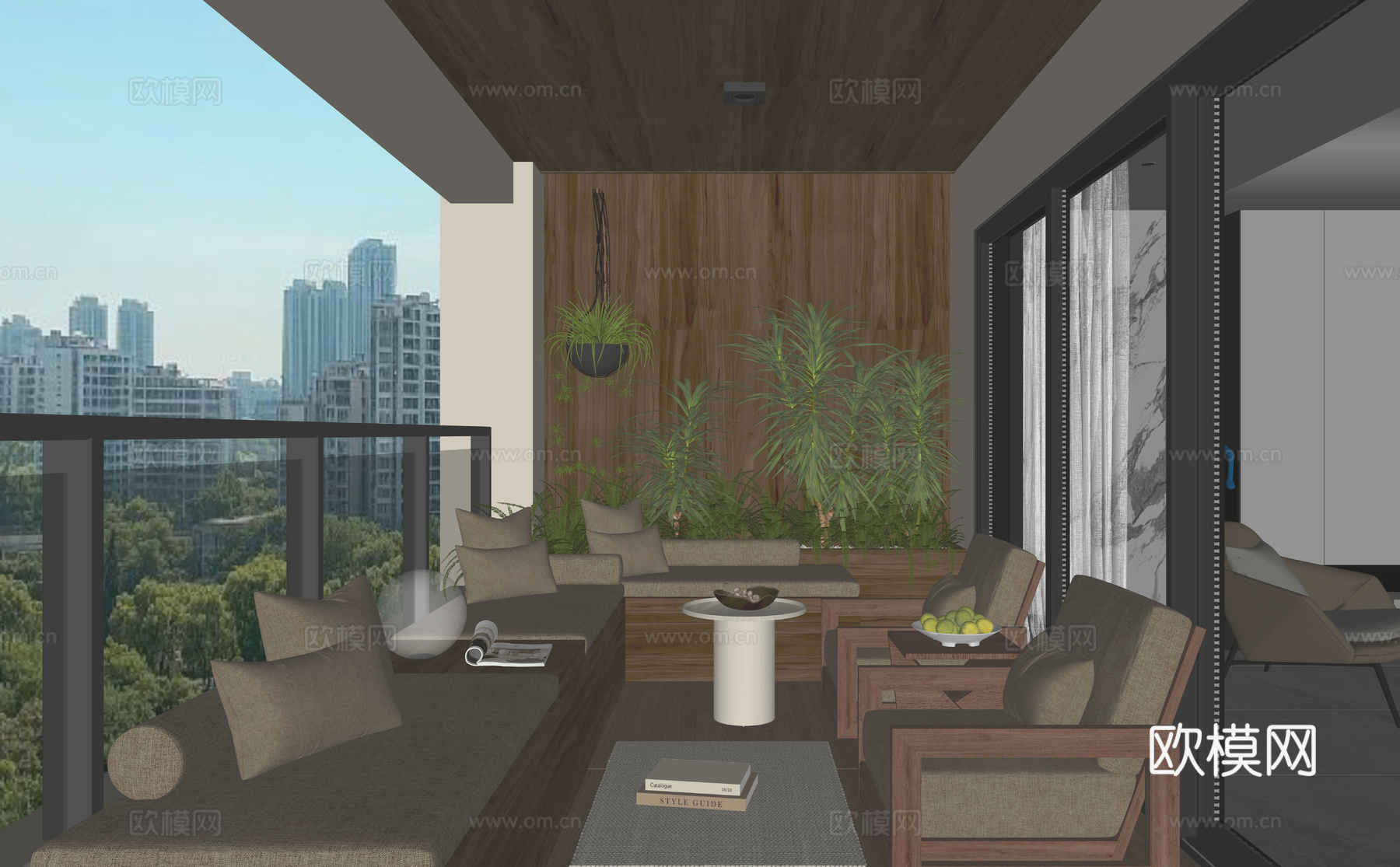 现代家居阳台su模型