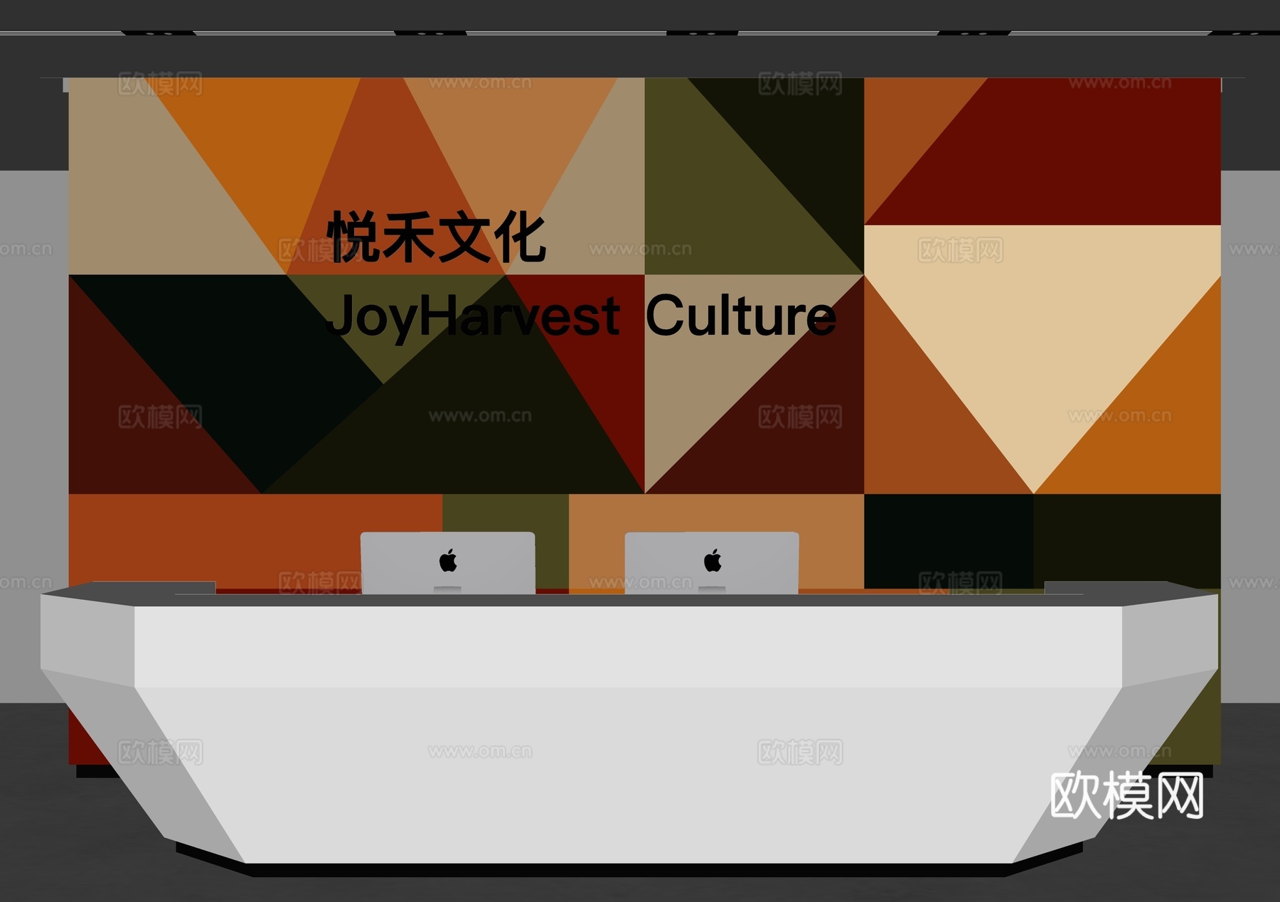 现代背景墙 前台背景墙 拼接墙 彩色亚克力墙 亚克力背景墙su模型