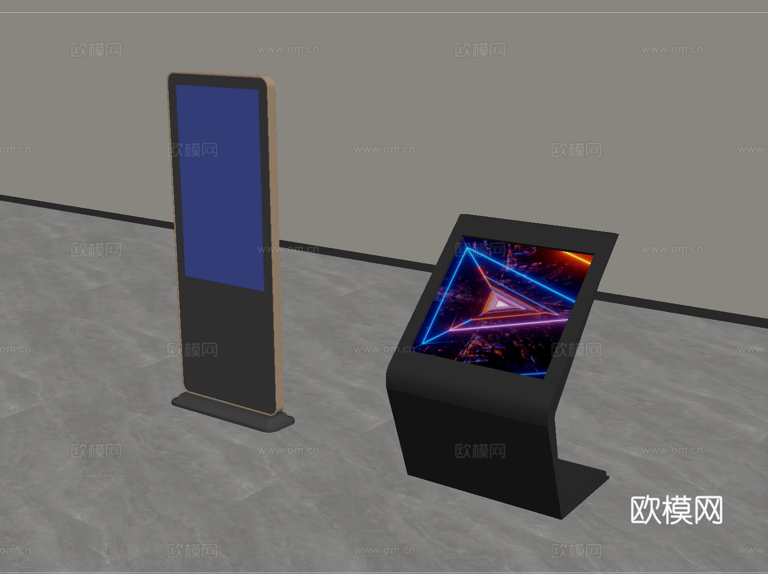 现代一体机 查询机 触控一体机su模型