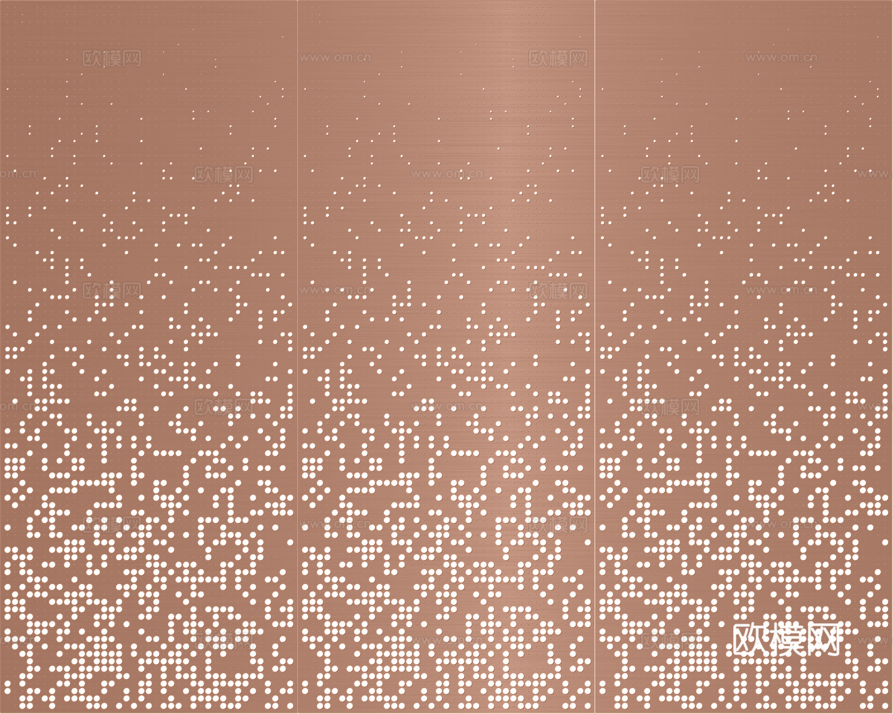 无缝古铜色渐变穿孔板金属贴图