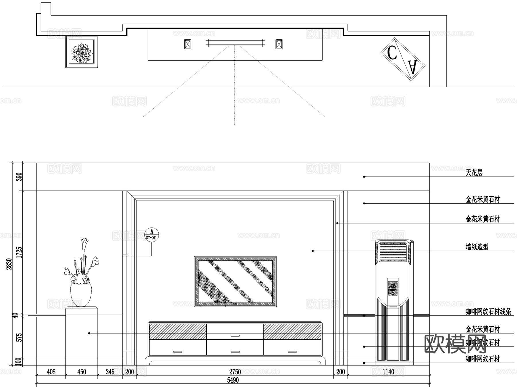 奥林匹克花园平层室内家装CAD施工图cad施工图