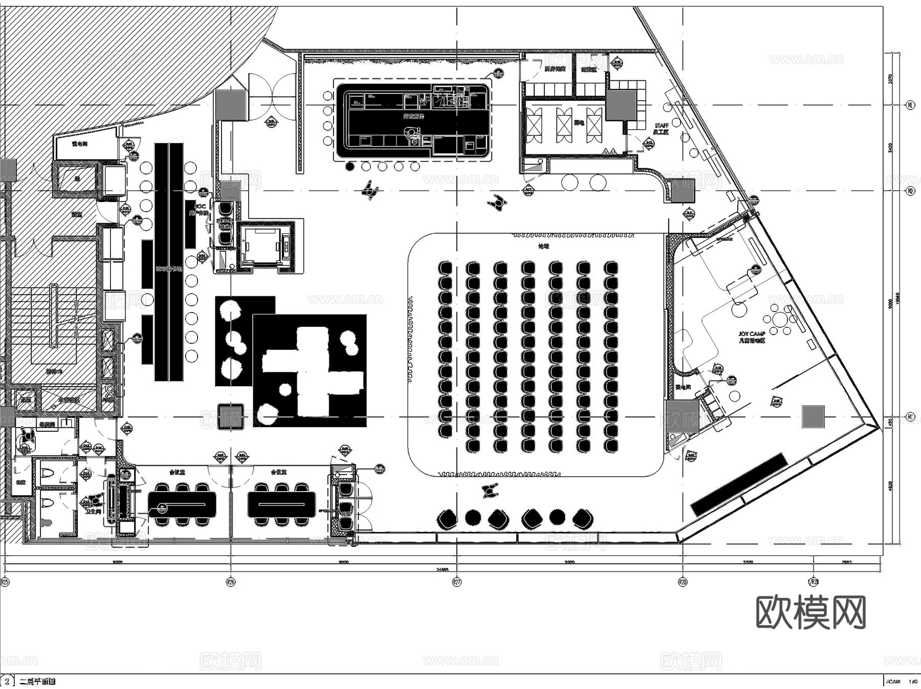 西安蔚来汽车用户体验中心室内工装CAD施工图整套cad施工图