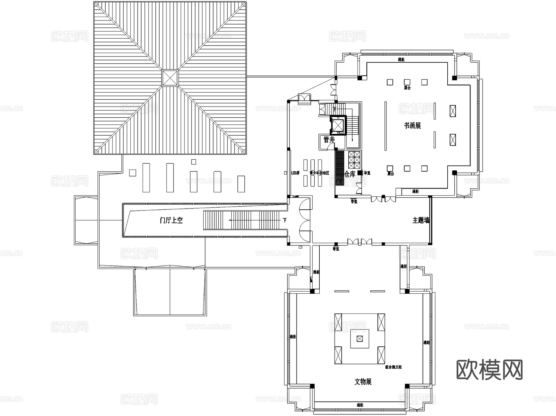 南通博物苑非遗文化展厅室内工装CAD施工图+文本cad施工图