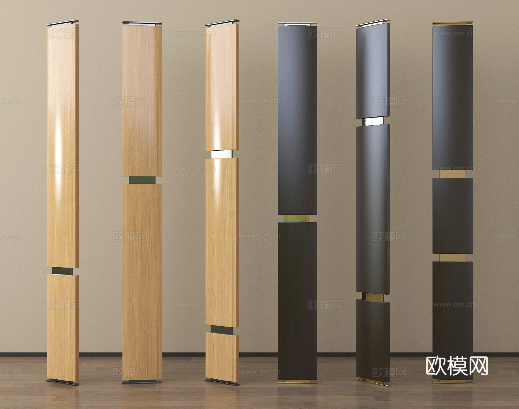 现代屏风隔断 轻奢屏风隔断su模型