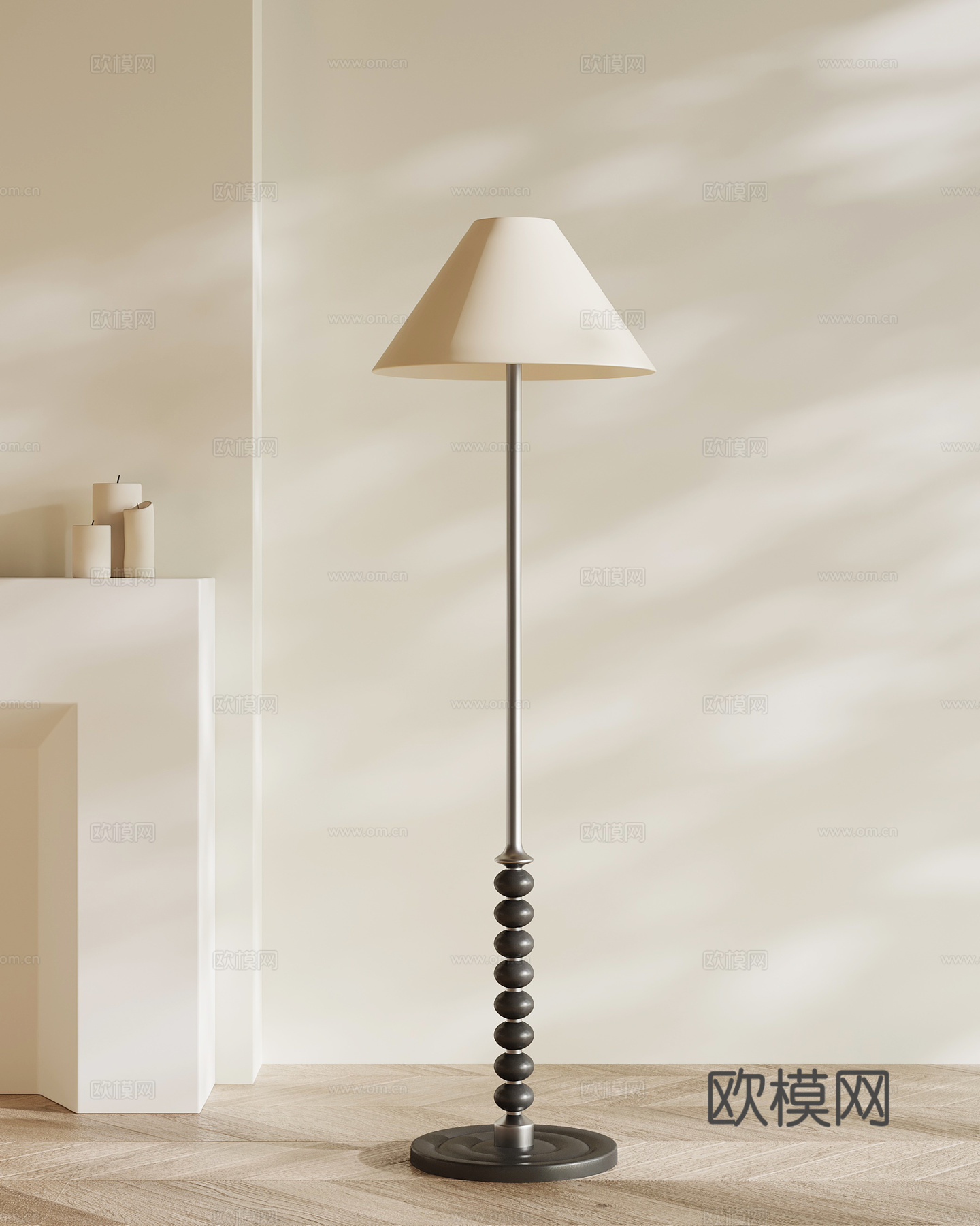 法式复古落地灯su模型