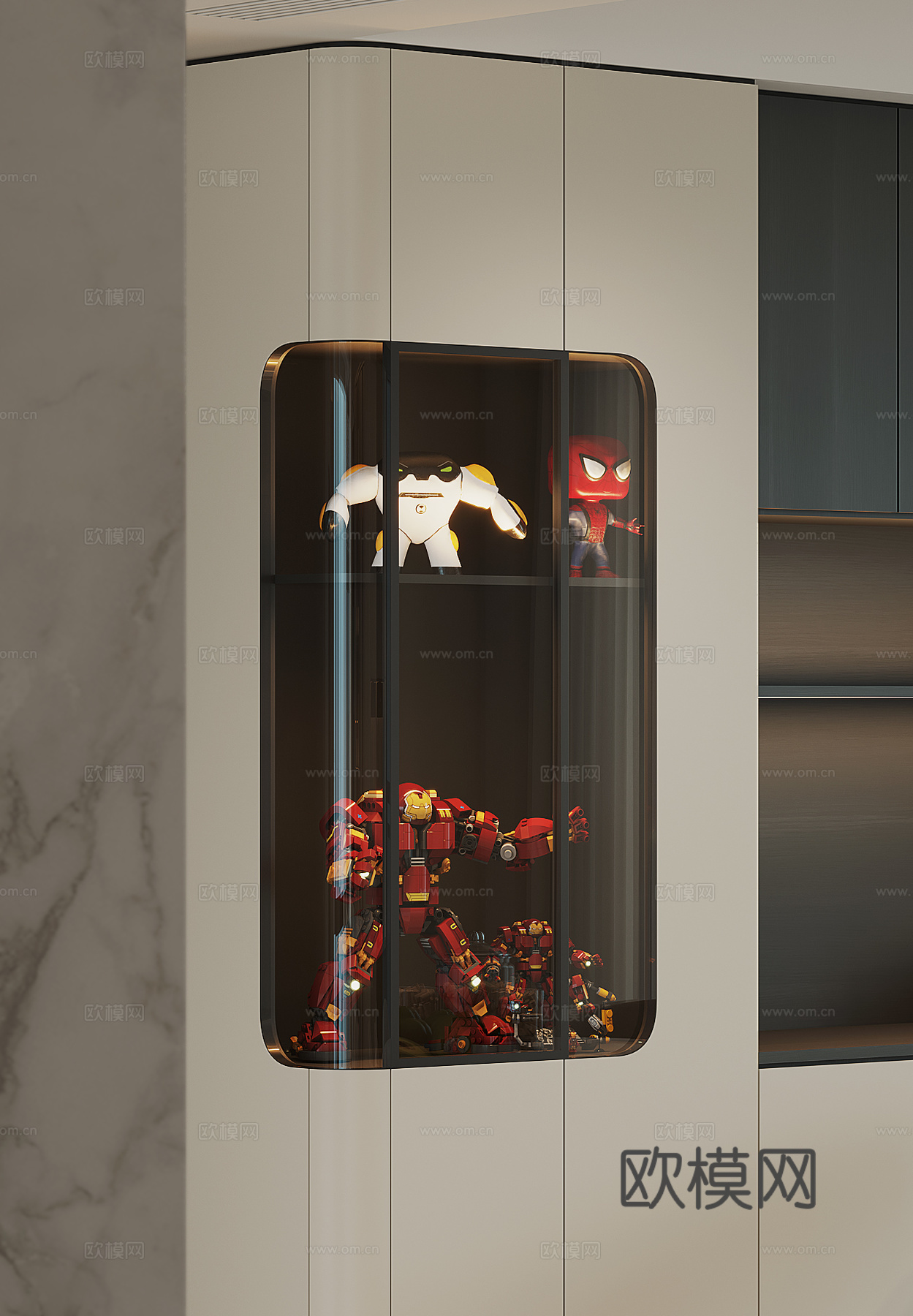 现代装饰柜su模型