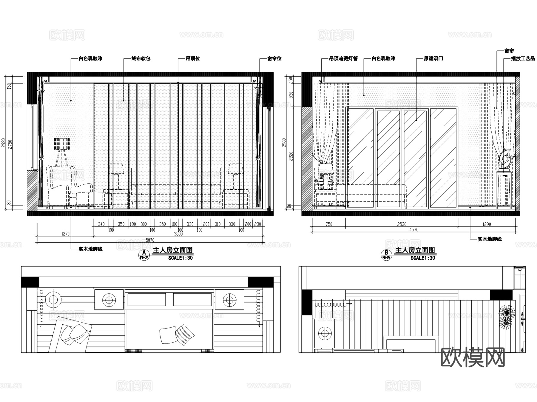 宝安曦城欧式三层别墅室内家装CAD施工图cad施工图